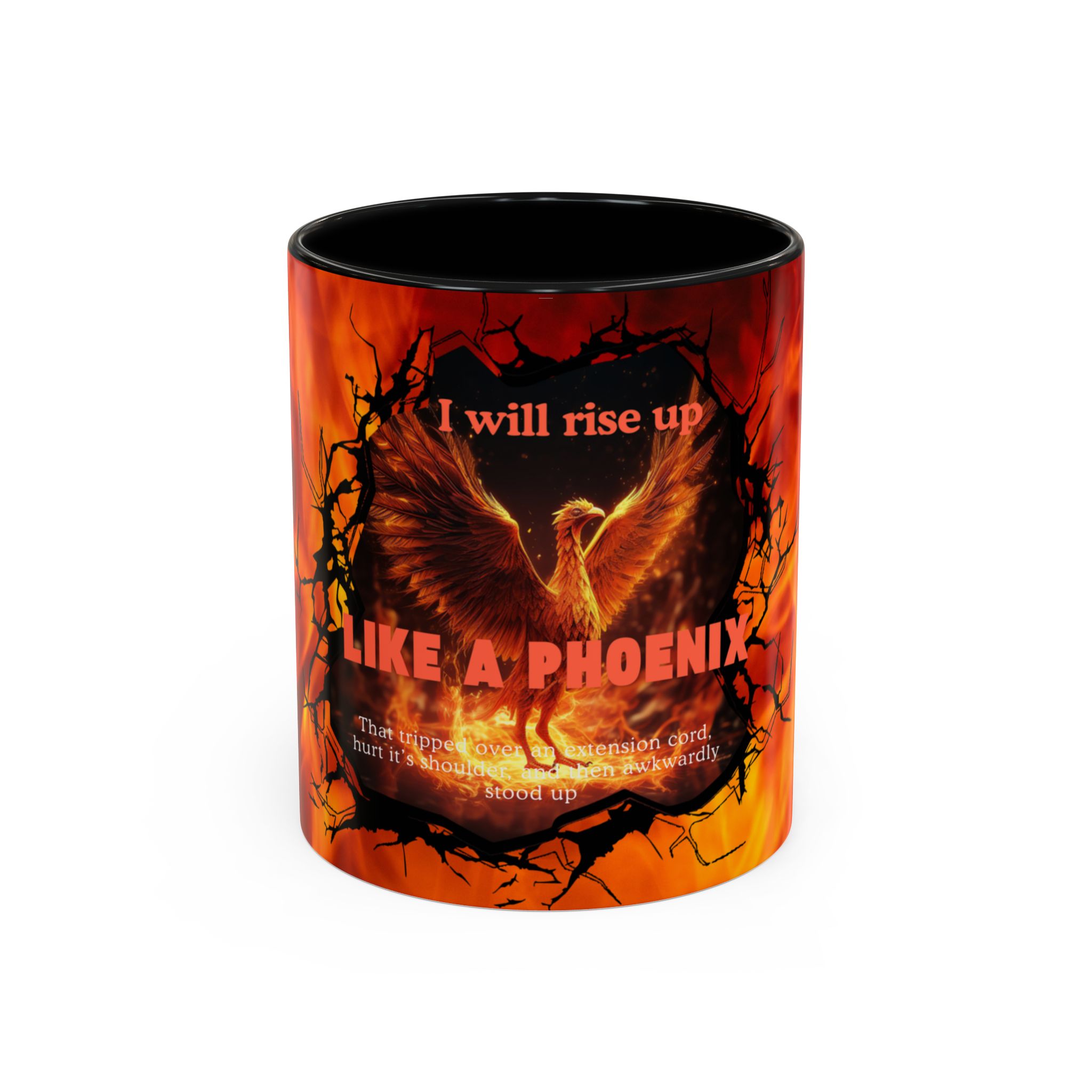Phoenix Rising Coffee Mug - Motivational Gift for Home, Office, Inspirational Decor, Fire Element, Empowerment Quotes - Image 2