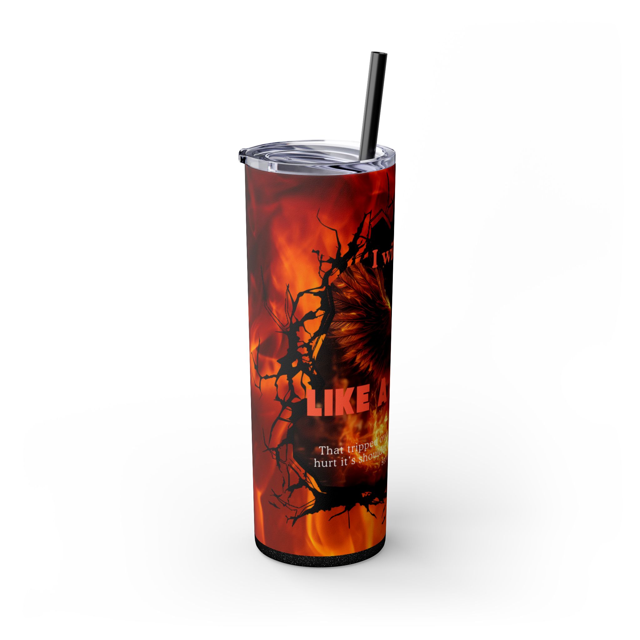 Fiery Phoenix Skinny Tumbler | Inspirational Drinkware, 20oz Travel Mug, Motivational Gift, Coffee Cup, Unique Water Bottle - Image 18
