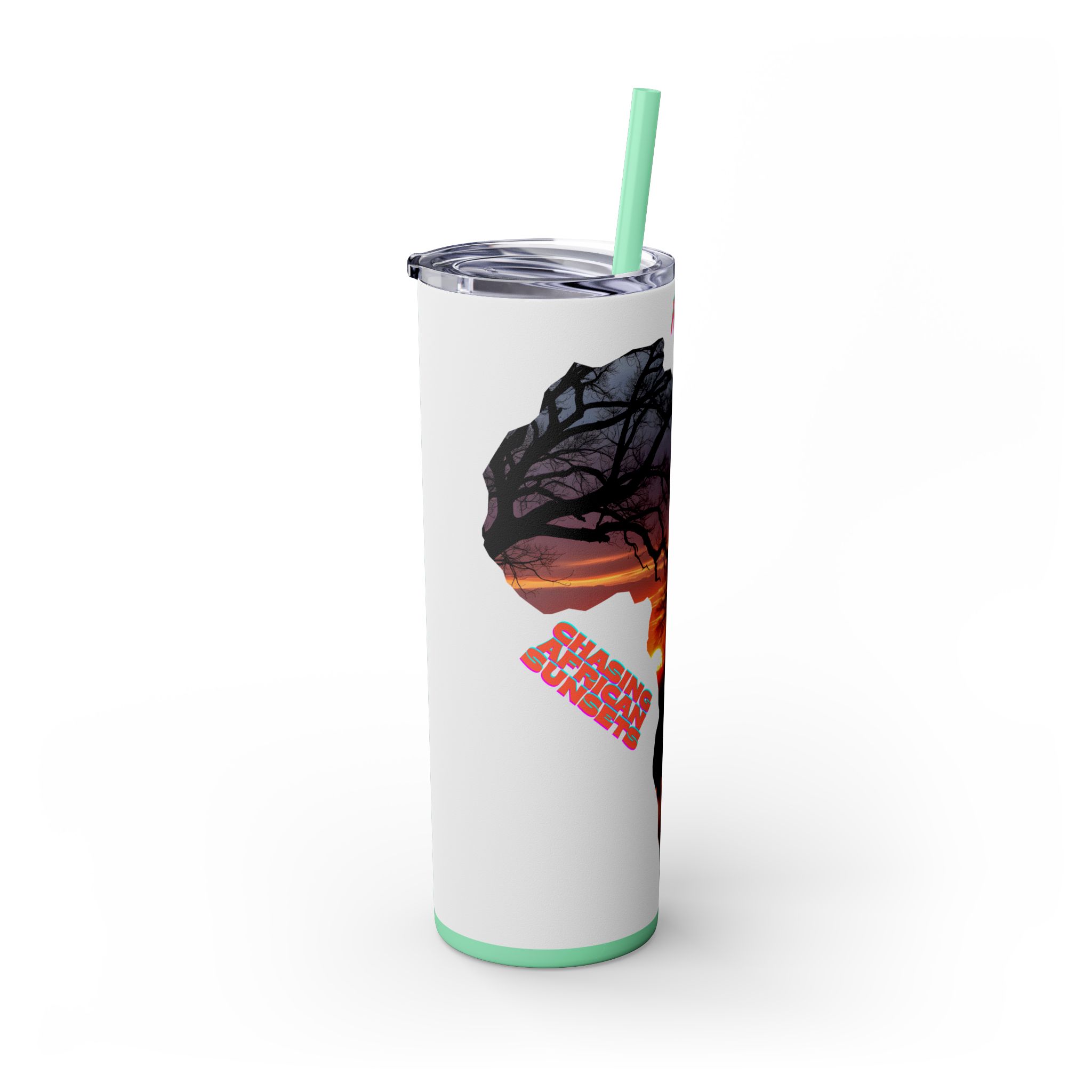 African Sunset Skinny Tumbler with Straw, 20oz | Travel Mug, Yeti Cup, Eco-Friendly Drinkware, Gift for Nature Lovers, Black History Month - Image 52