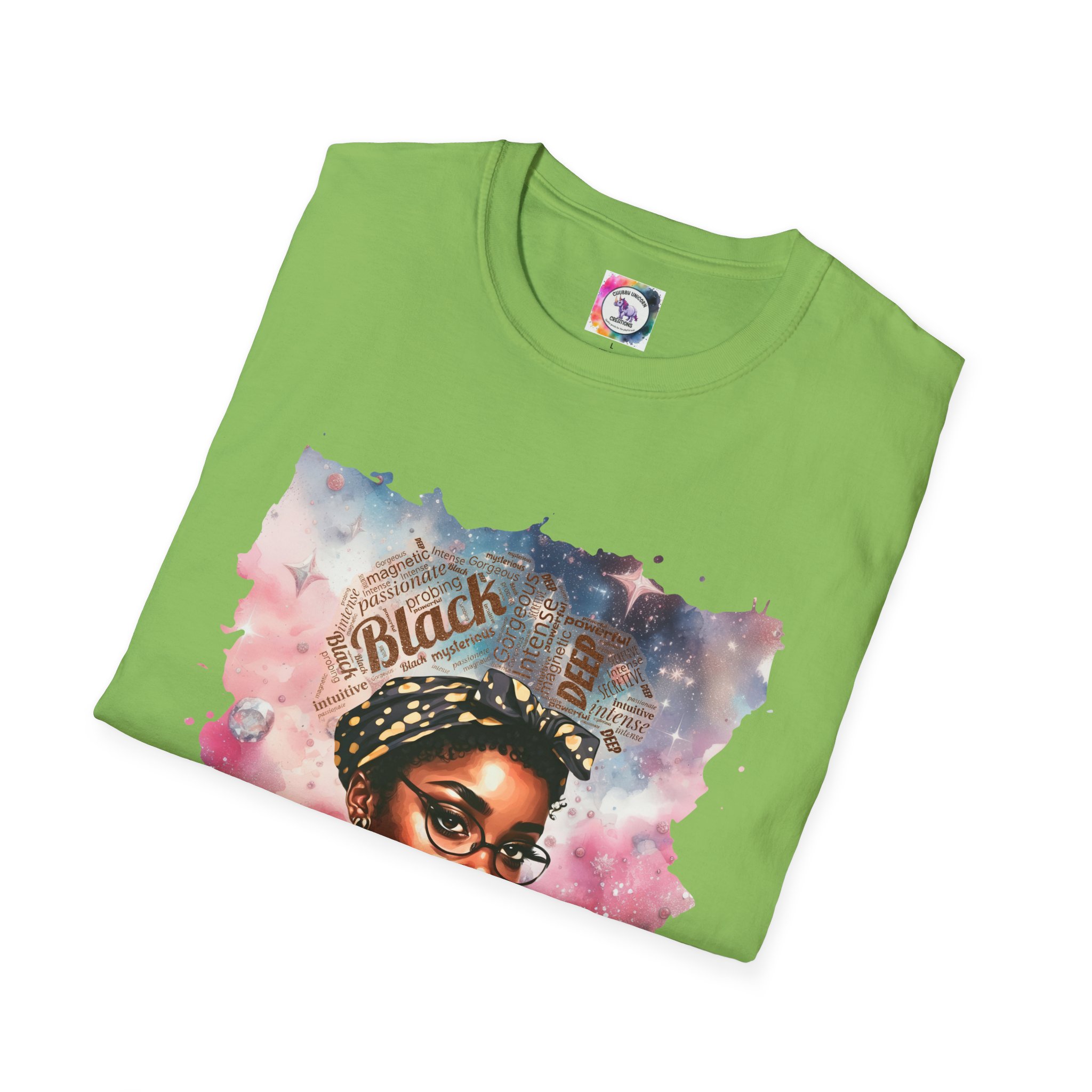 T-Shirt — 'Black Scorpio Queen' Afrocentric Watercolor Portrait Tee - Image 44