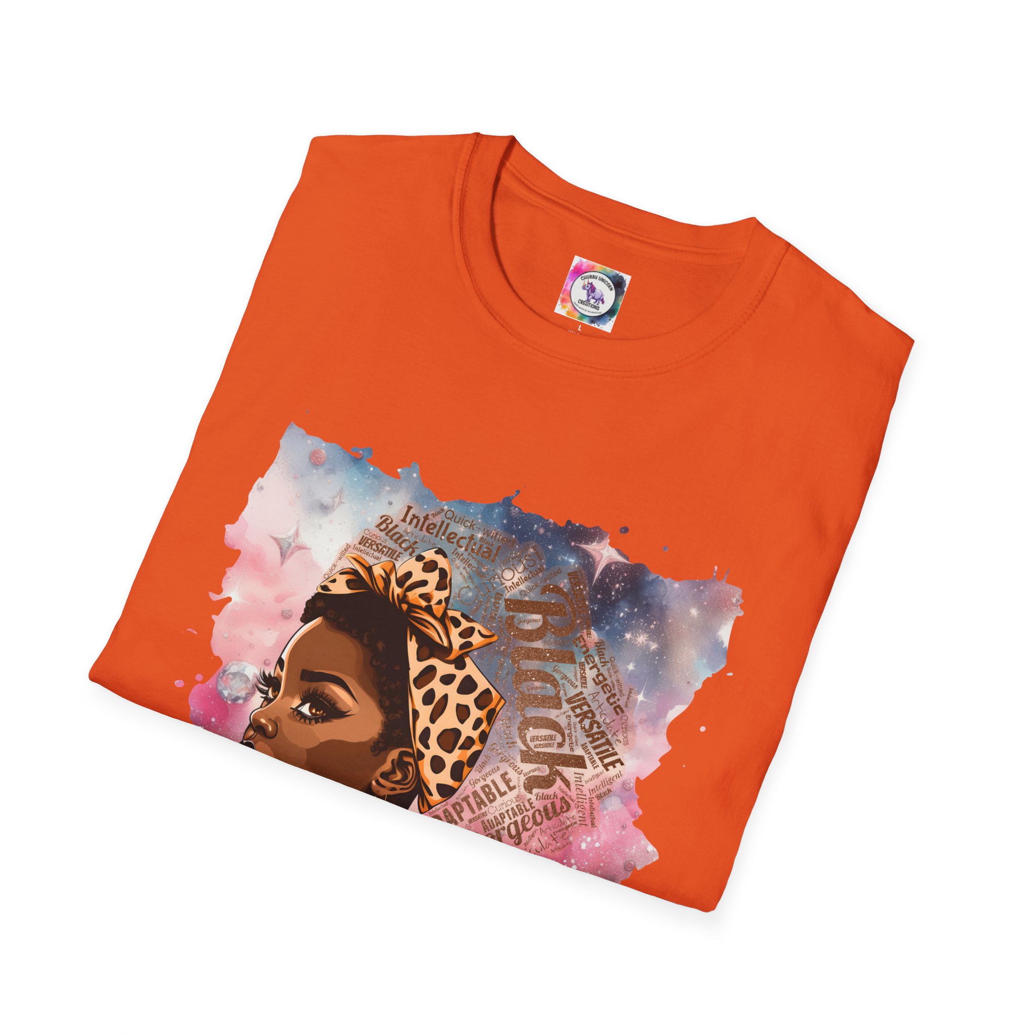 Gemini Queen Afro Chic T-Shirt — Black Queen Graphic Tee with Leopard Headwrap - Image 33
