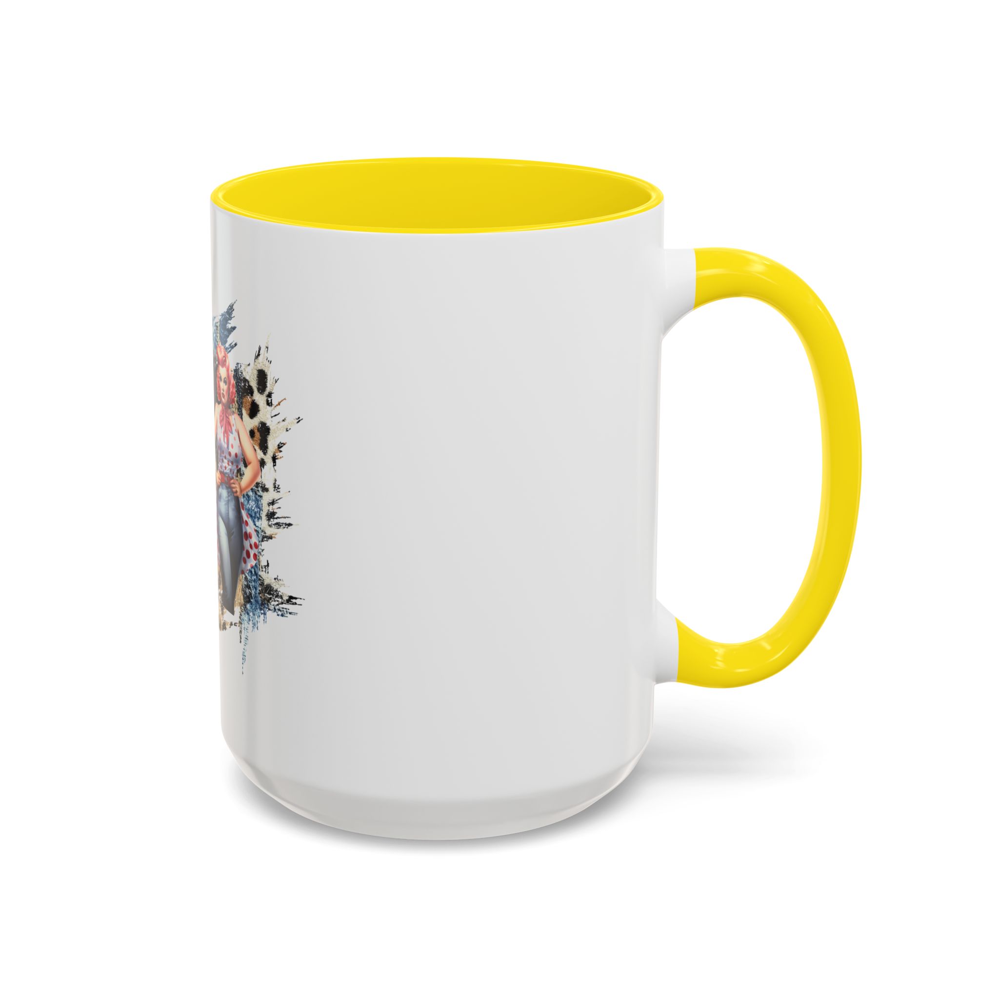 Vintage Pin-Up Coffee Mug — "Beauty is Not Defined by the Size of Your Jeans" Accent Mug - Image 54