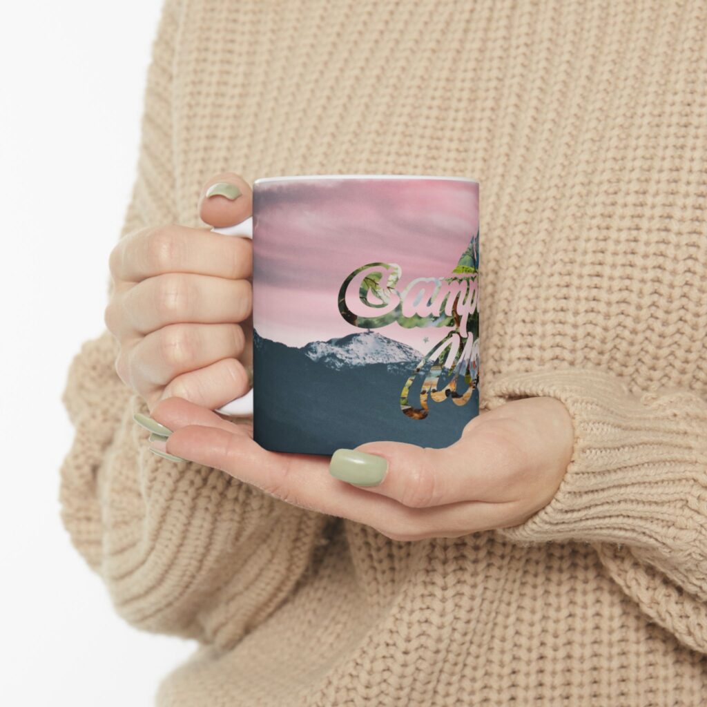 Camping Mode Ceramic Mug — Mountain Landscape Coffee Cup (11oz/15oz)