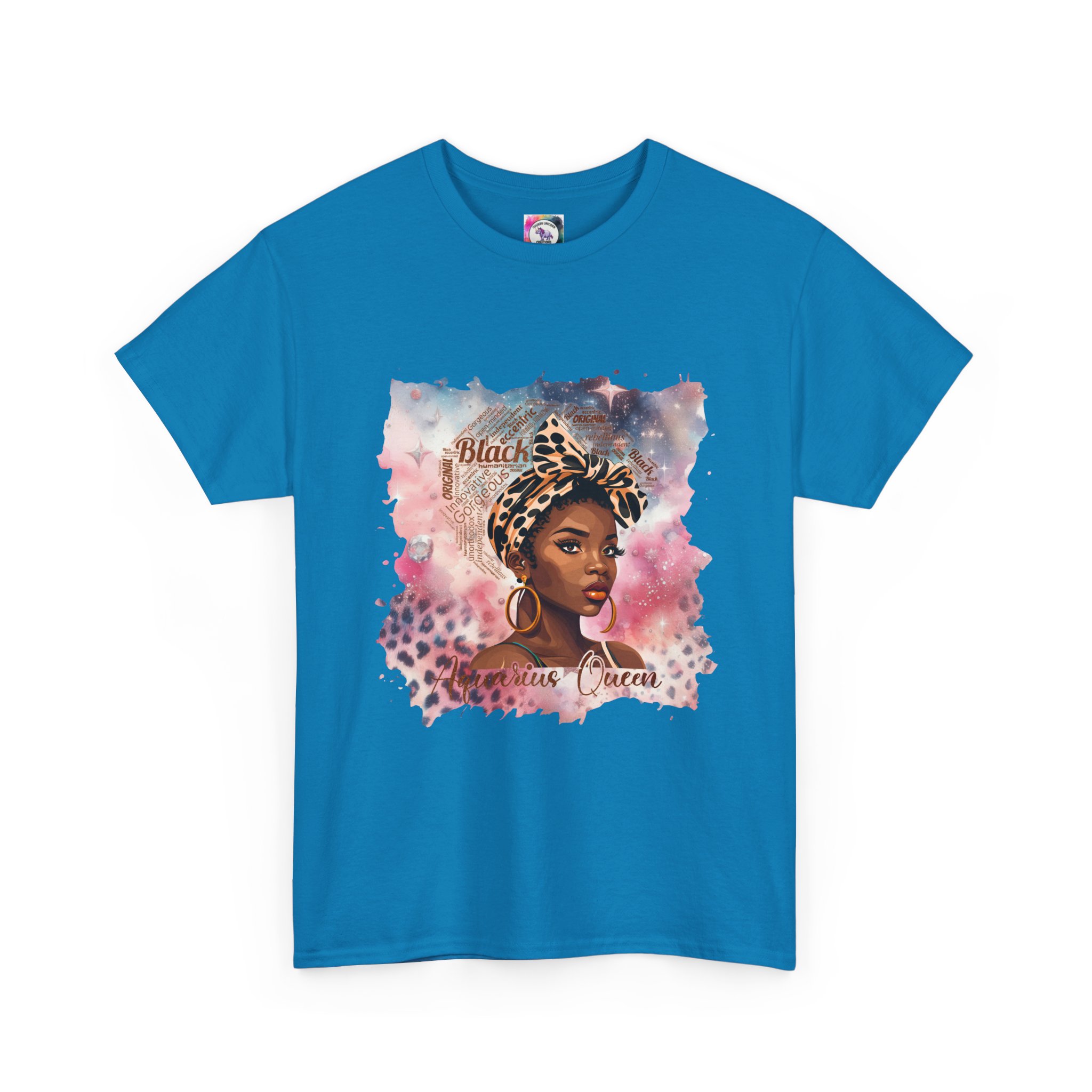Black Aquarius Queen Tee — Watercolor Portrait T‑Shirt Celebrating Black Beauty - Image 36