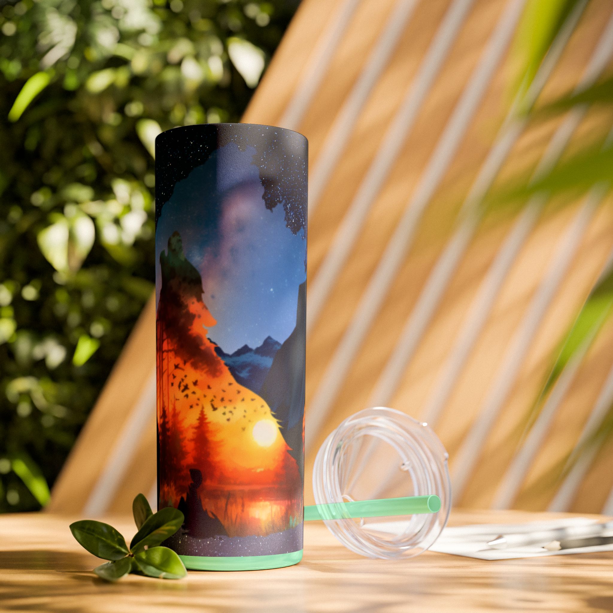 20oz Skinny Tumbler with Straw - Inspirational Travel Scene, Eco-Friendly Drinkware, Adventure Mug, Outdoor Gift, Unique Party Favor - Image 55