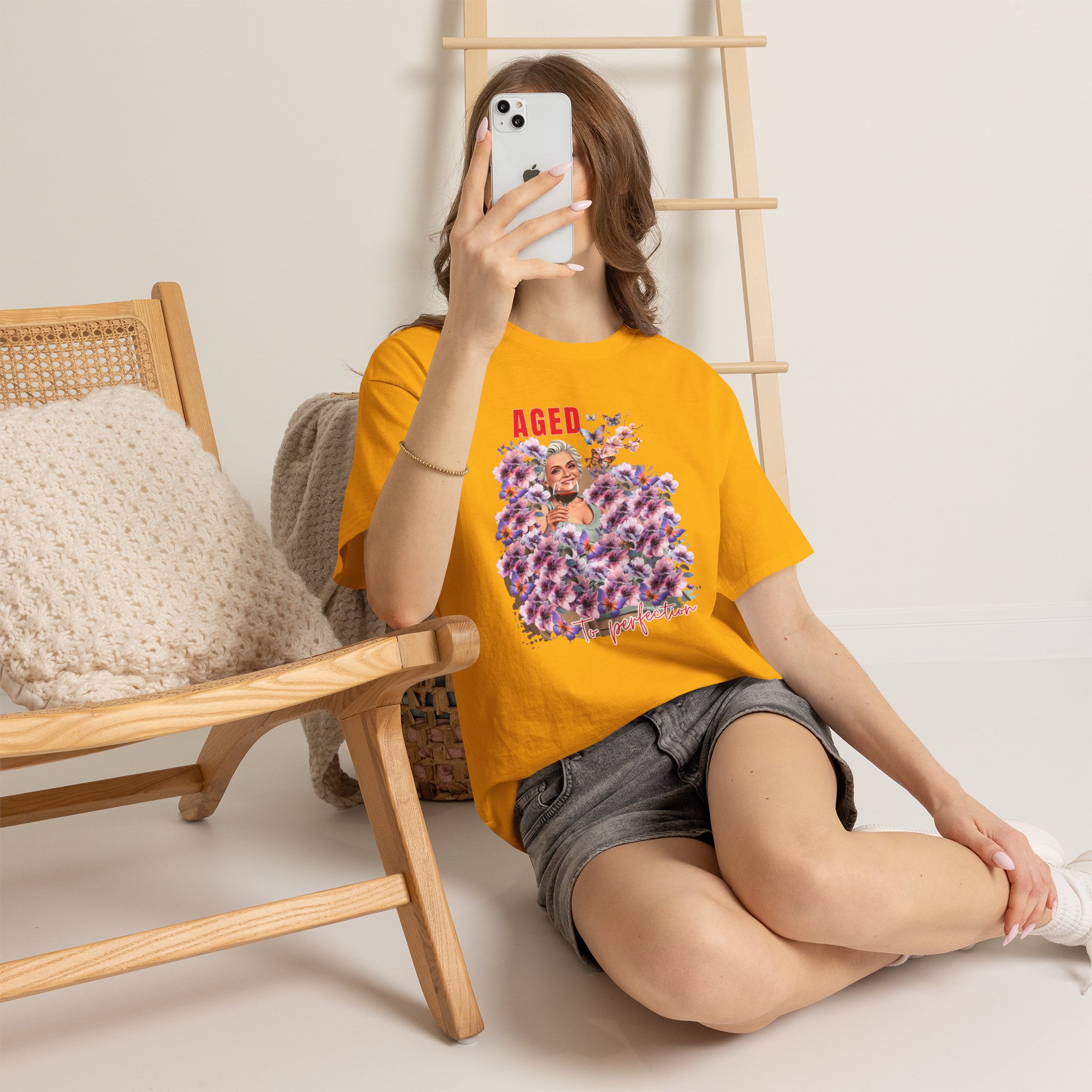 Aged to Perfection Unisex Heavy Cotton Tee, Birthday Gift, Casual Wear, Celebration Shirt, Floral Graphic Tee - Image 30