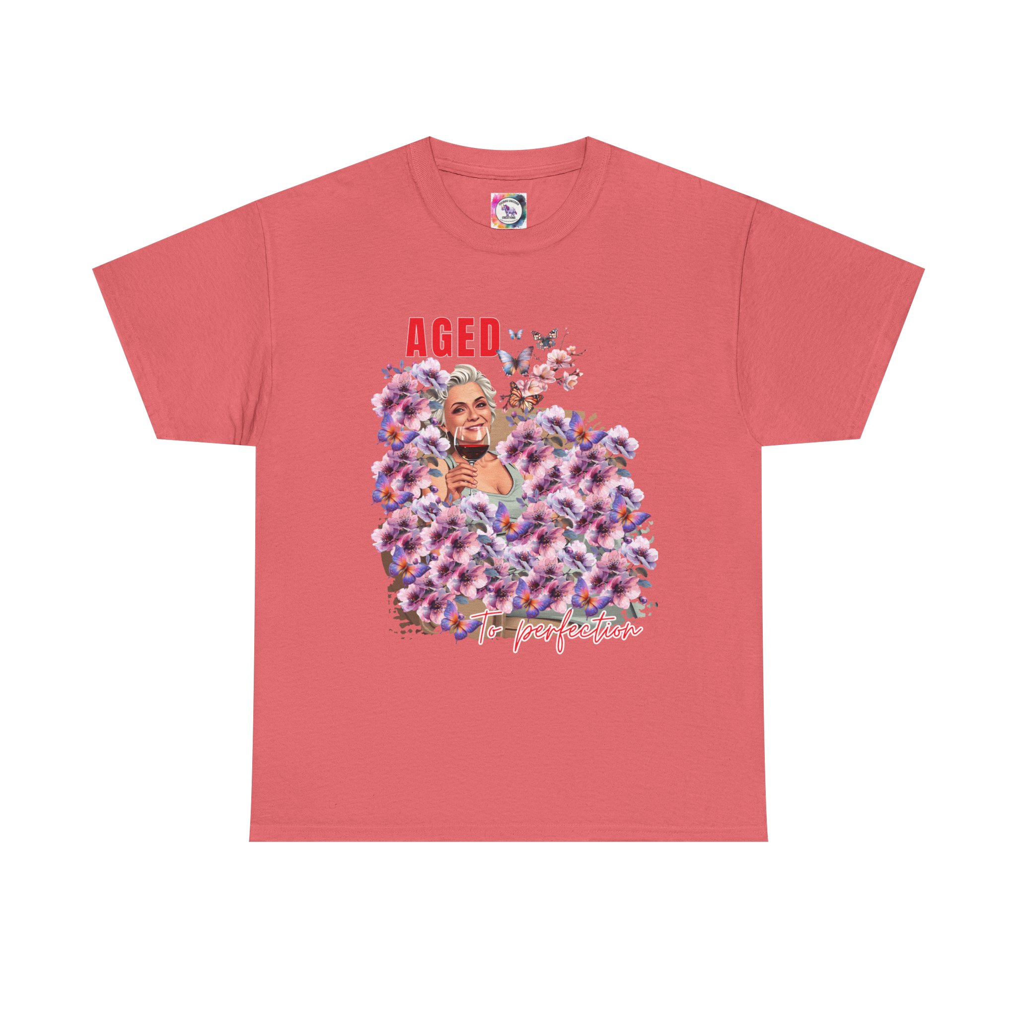 Aged to Perfection Unisex Heavy Cotton Tee, Birthday Gift, Casual Wear, Celebration Shirt, Floral Graphic Tee - Image 11