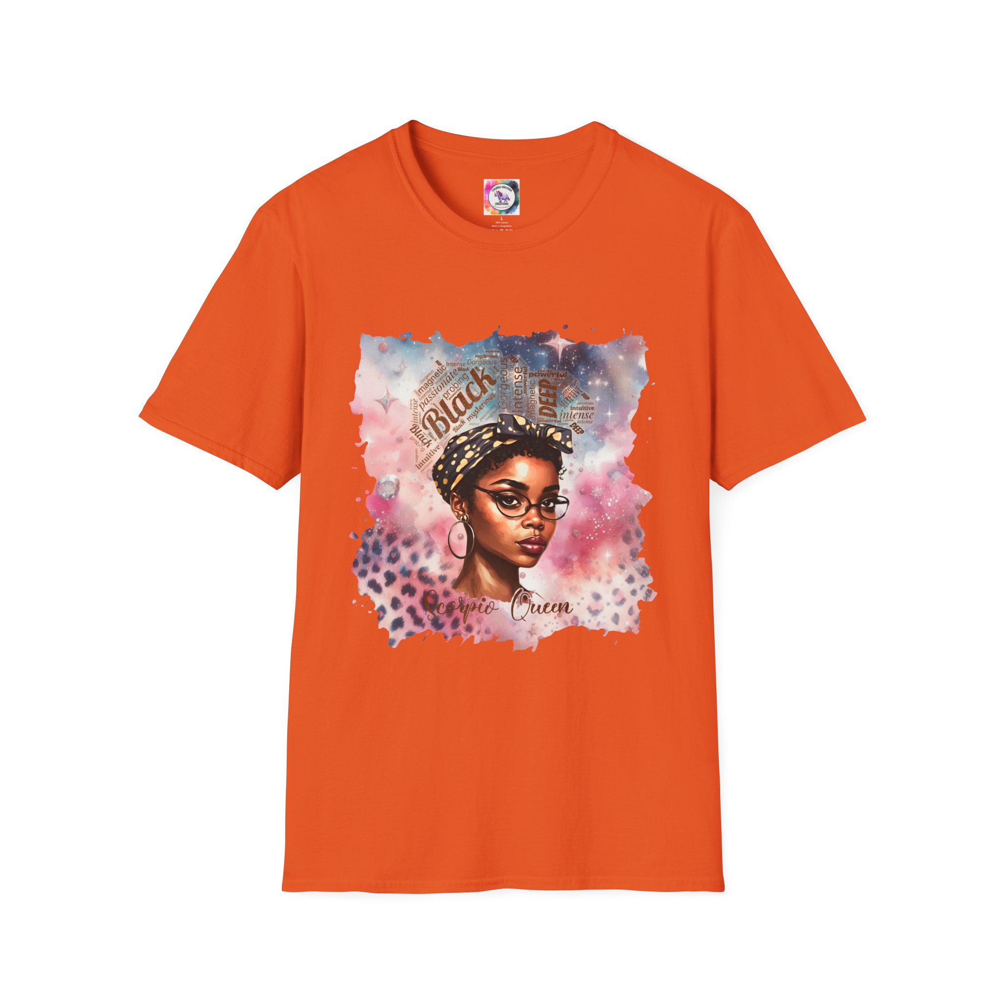 T-Shirt — 'Black Scorpio Queen' Afrocentric Watercolor Portrait Tee - Image 36