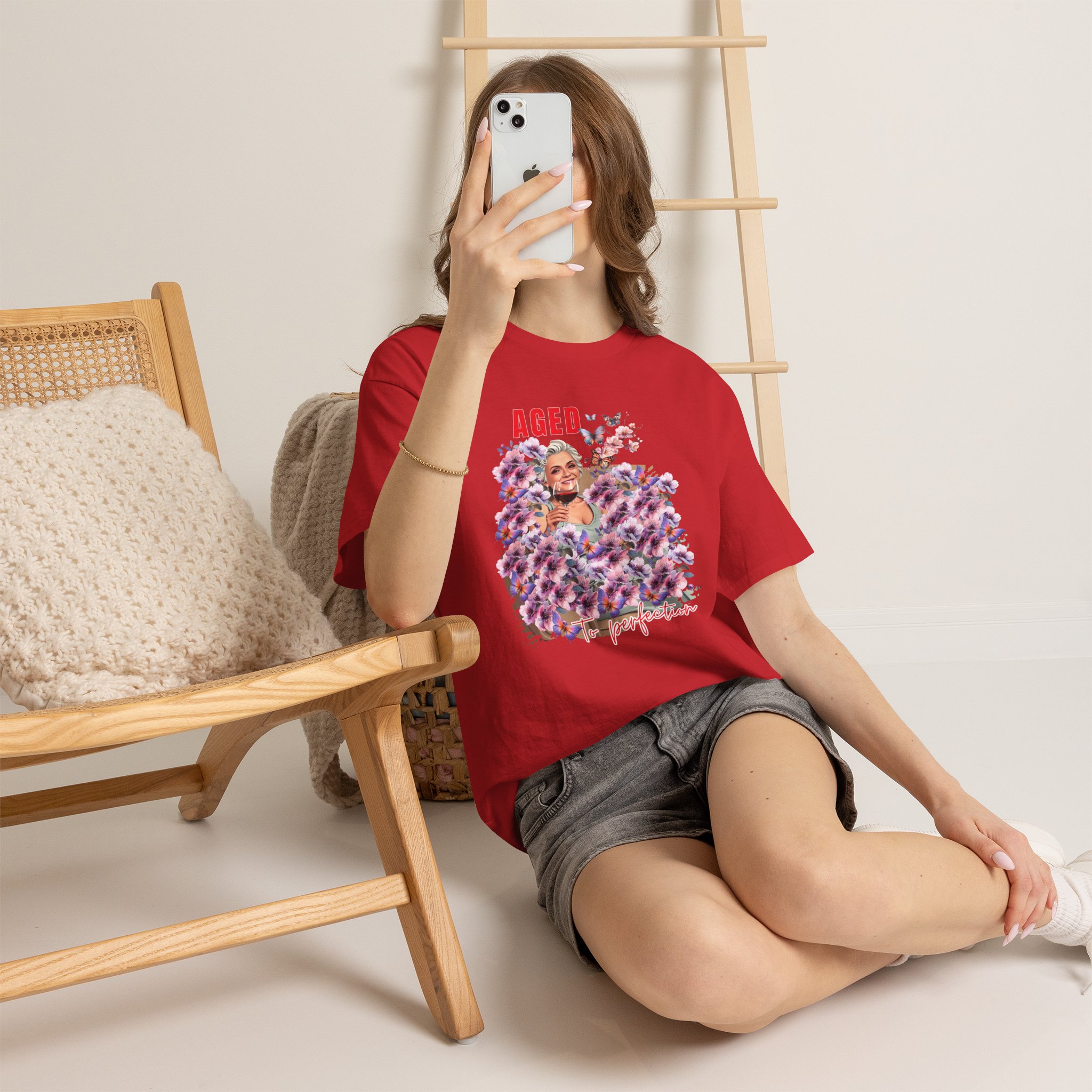 Aged to Perfection Unisex Heavy Cotton Tee, Birthday Gift, Casual Wear, Celebration Shirt, Floral Graphic Tee - Image 60