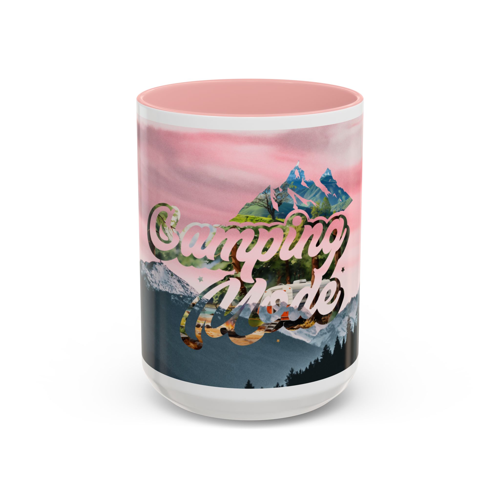 Camping Mode Coffee Mug — Pink Mountain Scenic Accent Mug (11/15oz) - Image 31