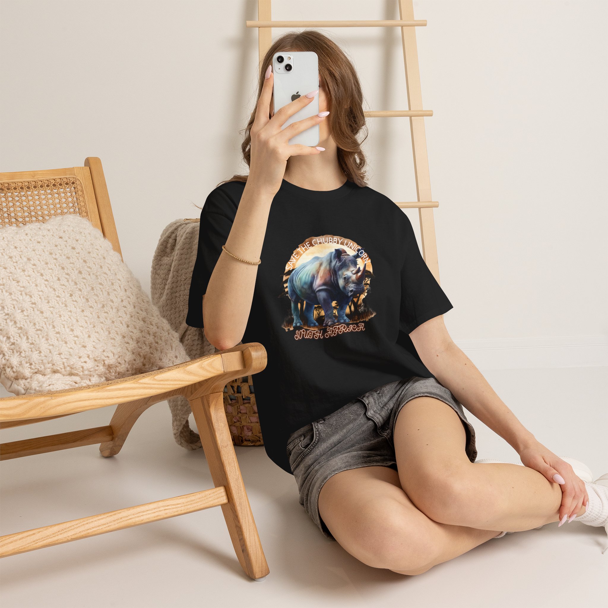 Vintage Rhino Graphic Tee | Comfortable Unisex Heavy Cotton Shirt | Animal Lover Gift | Eco-Friendly Fashion | Nature-Inspired Apparel - Image 15