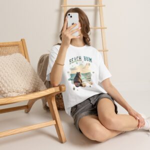 Beach Bum Unisex Heavy Cotton Tee, Summer T-Shirt, Vacation Shirt, Relaxed Style Tee, Casual Beachwear, Gift for Beach Lovers