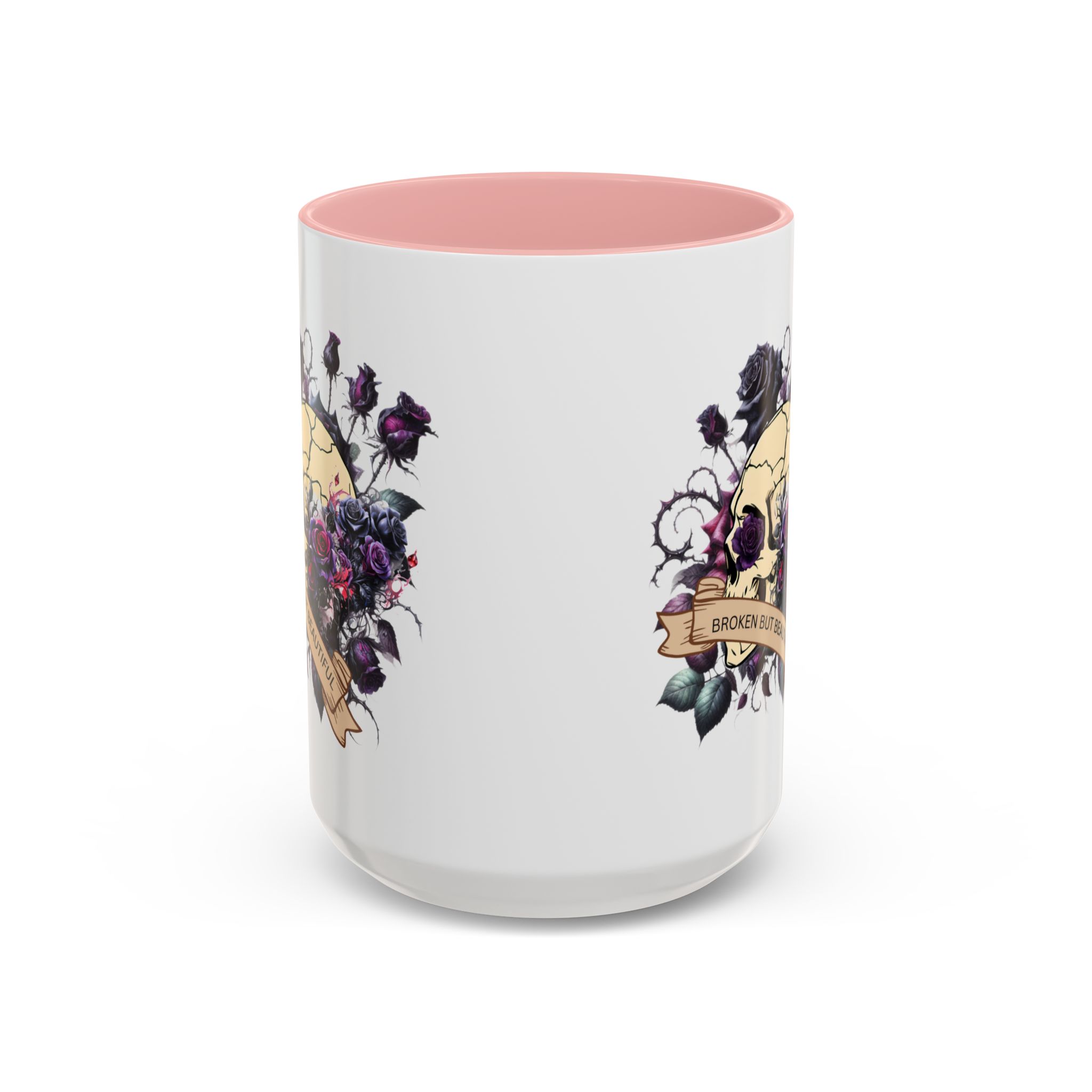 Broken But Beautiful Floral Coffee Mug - Gothic Gift for Tea Lovers, Unique Home Decor, Floral Skull Design, Ceramic Tea Cup, Gothic Mug - Image 25
