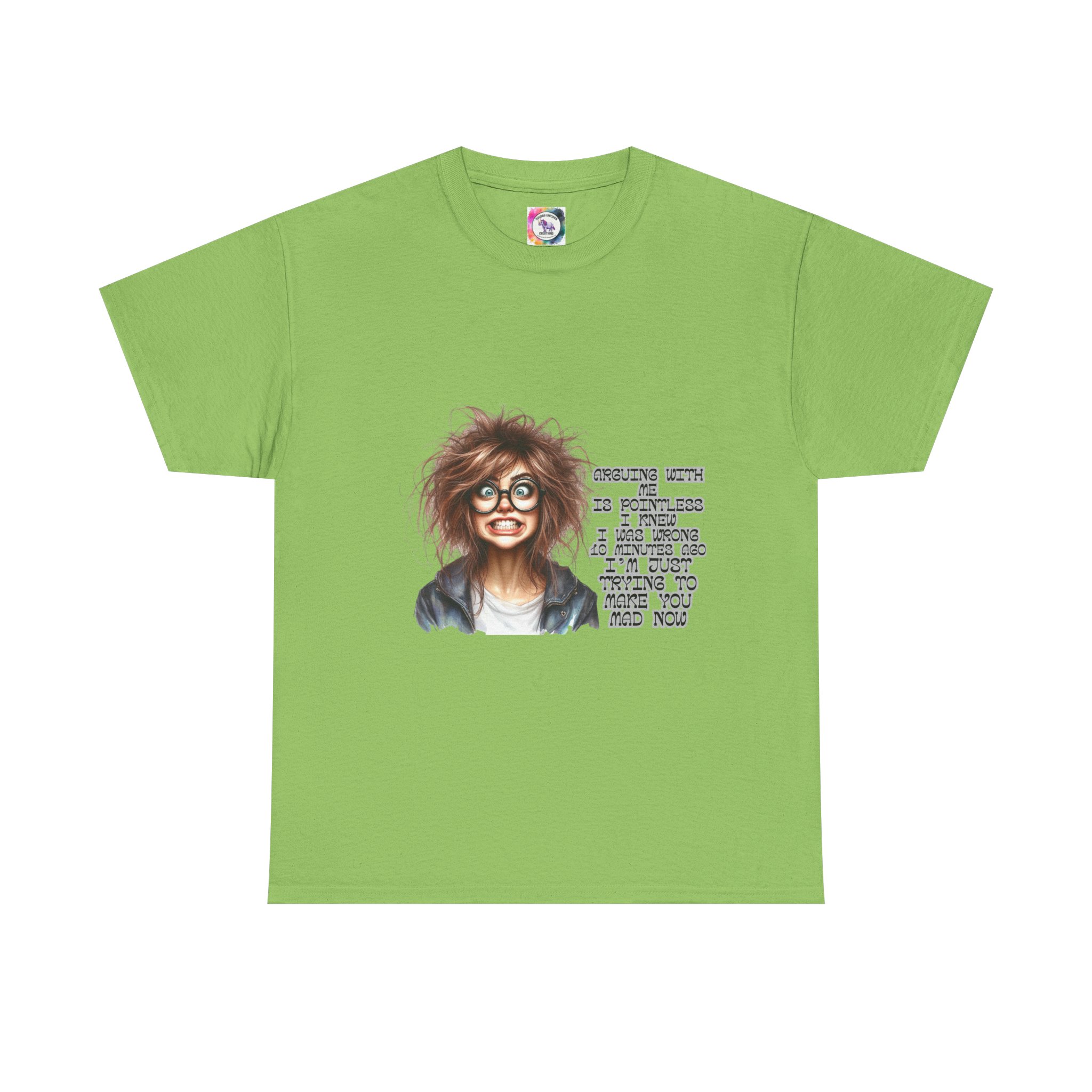 Crazy Hair Woman T‑Shirt — Funny Geeky Portrait with 'Funny' Quote - Image 25