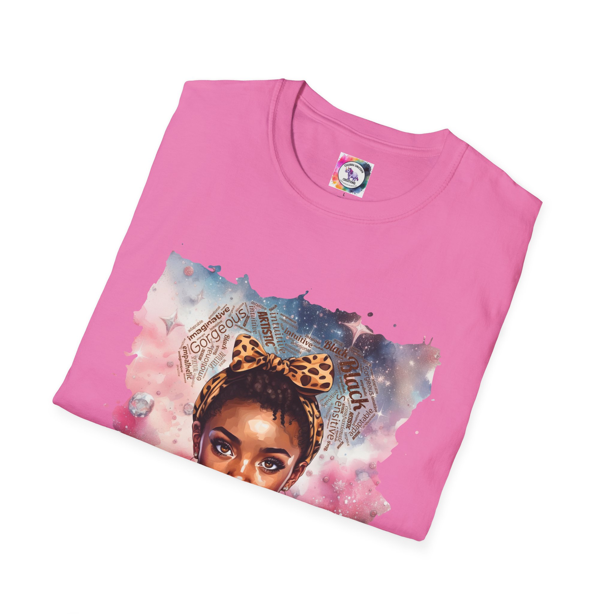 Pisces Queen Portrait T-Shirt — Leopard Headband Watercolor Glam Tee - Image 59