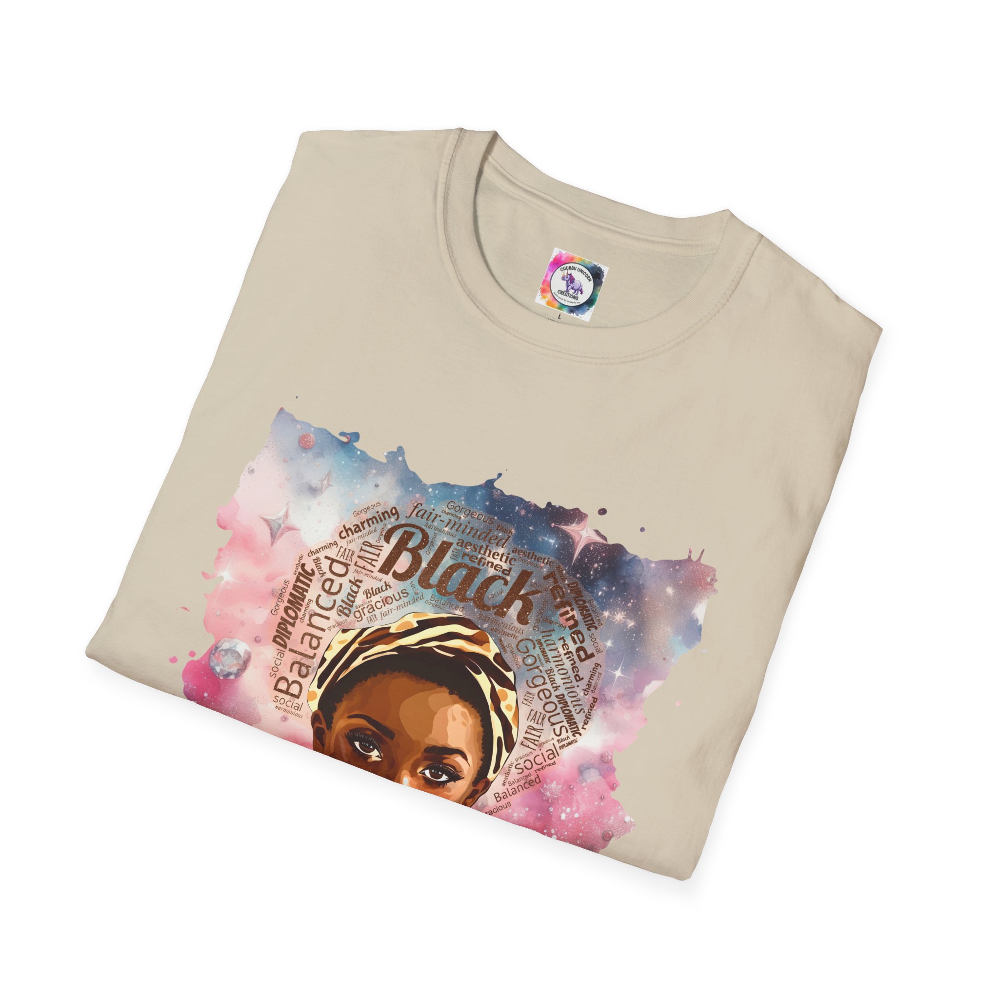 T-Shirt — Black Libra Queen Portrait Tee (Afrocentric Art, Empowerment) - Image 19