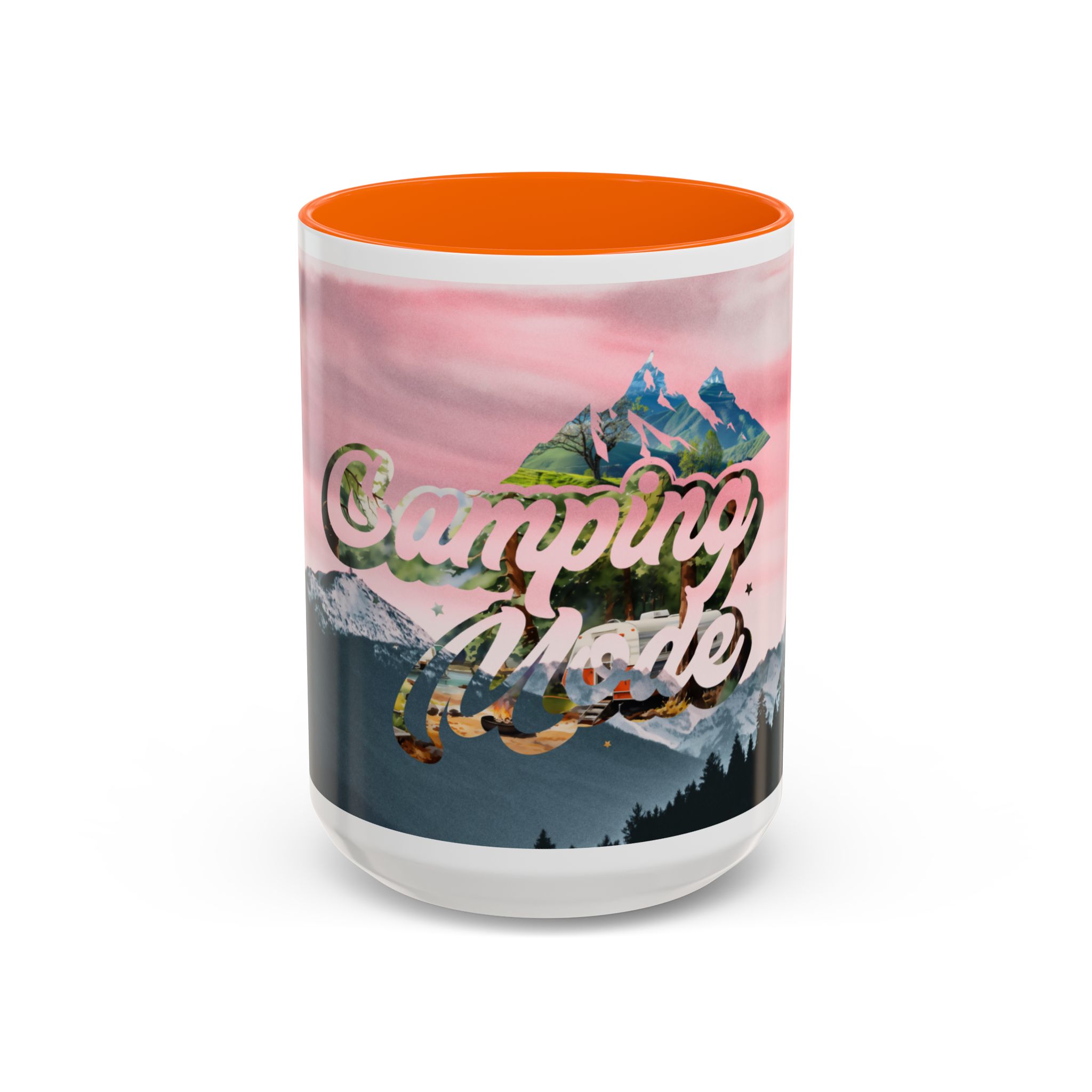Camping Mode Coffee Mug — Pink Mountain Scenic Accent Mug (11/15oz) - Image 61