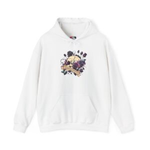 Floral Skull Unisex Hooded Sweatshirt, Cozy Gender-Neutral Hoodie, Perfect Gift for Halloween, Festival Wear, Everyday Comfort
