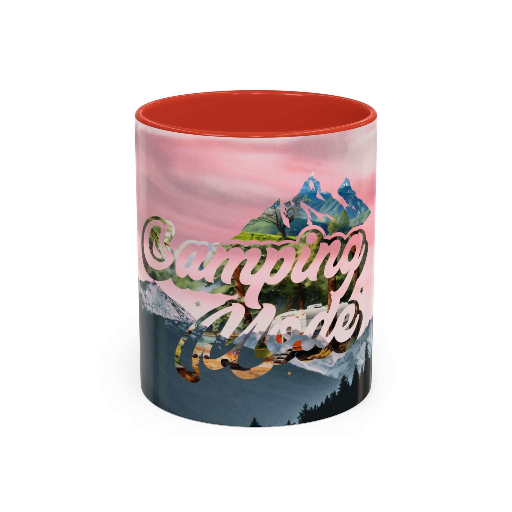 Camping Mode Coffee Mug — Pink Mountain Scenic Accent Mug (11/15oz) - Image 16