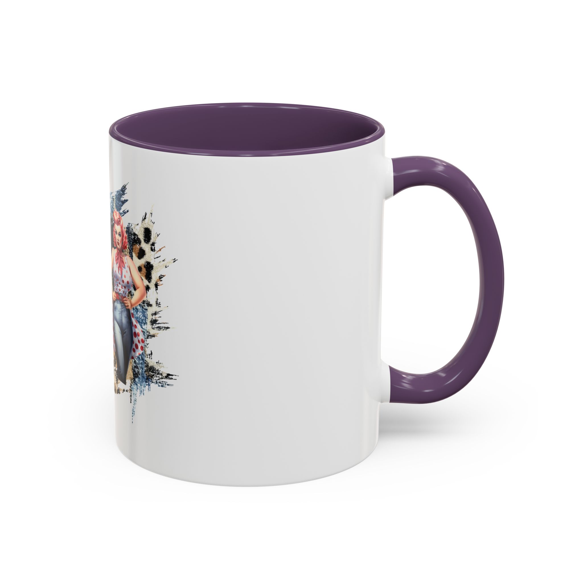 Vintage Pin-Up Coffee Mug — "Beauty is Not Defined by the Size of Your Jeans" Accent Mug - Image 62