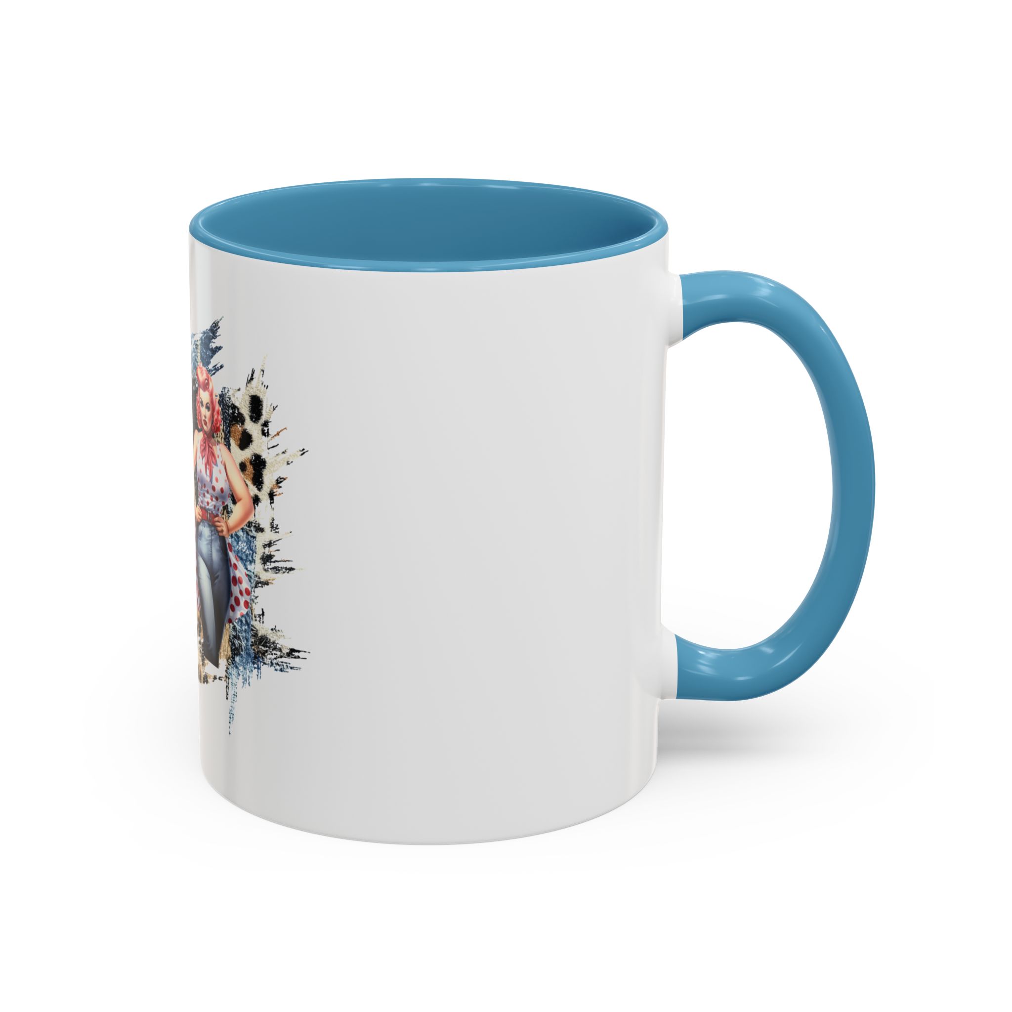 Vintage Pin-Up Coffee Mug — "Beauty is Not Defined by the Size of Your Jeans" Accent Mug - Image 34