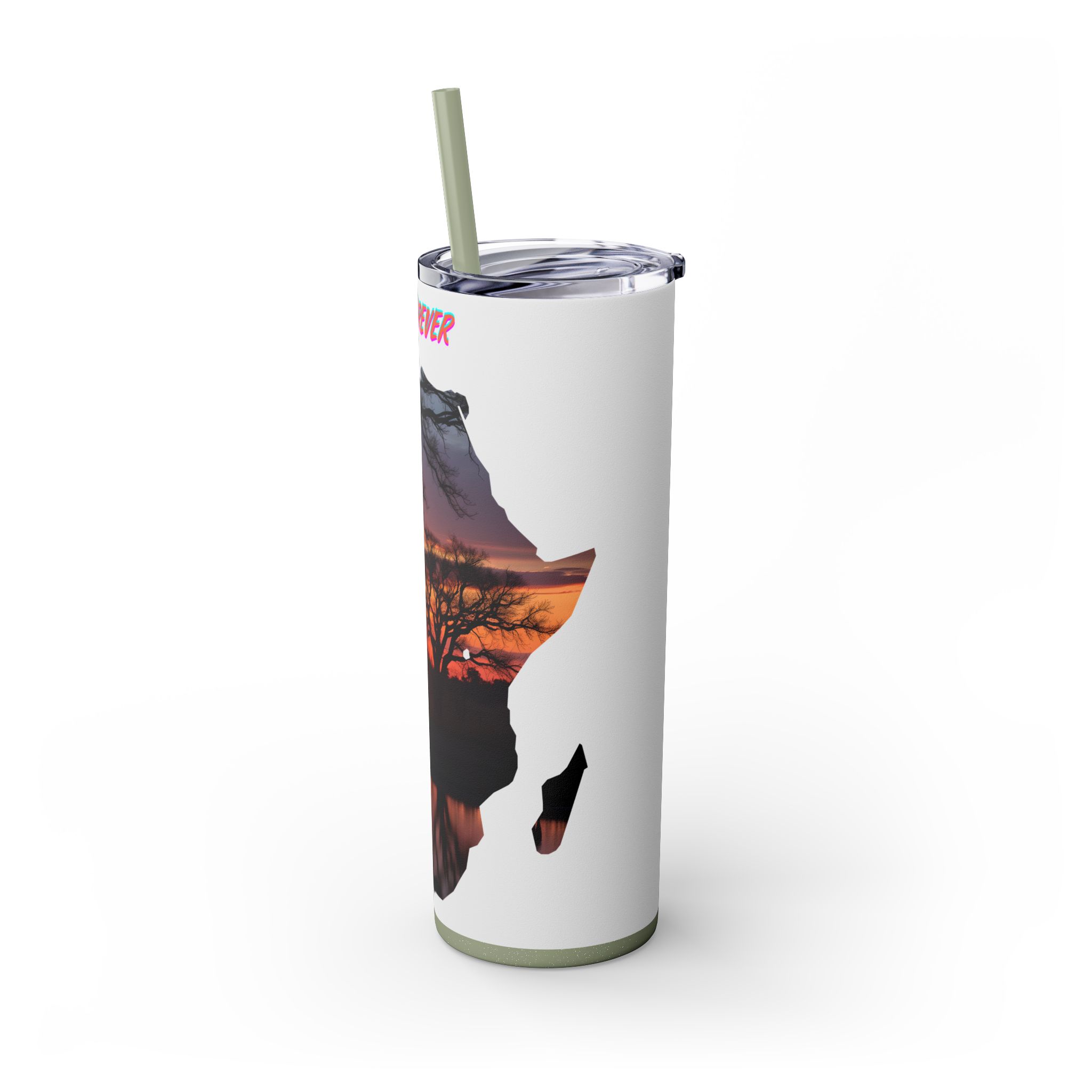 African Sunset Skinny Tumbler with Straw, 20oz | Travel Mug, Yeti Cup, Eco-Friendly Drinkware, Gift for Nature Lovers, Black History Month - Image 44