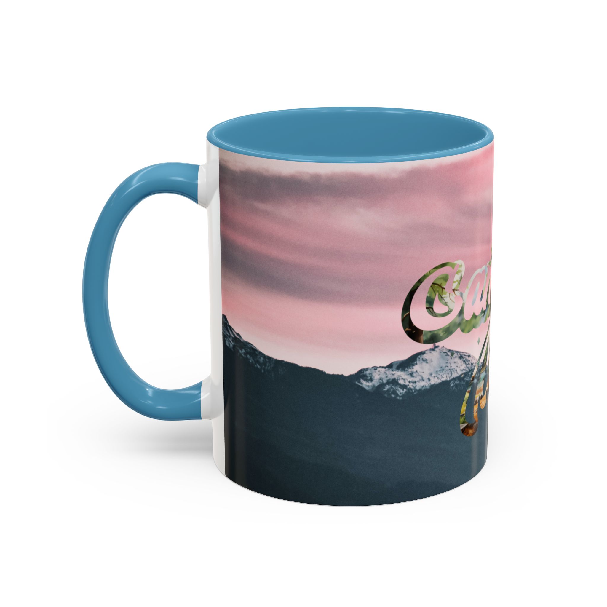Camping Mode Coffee Mug — Pink Mountain Scenic Accent Mug (11/15oz) - Image 43