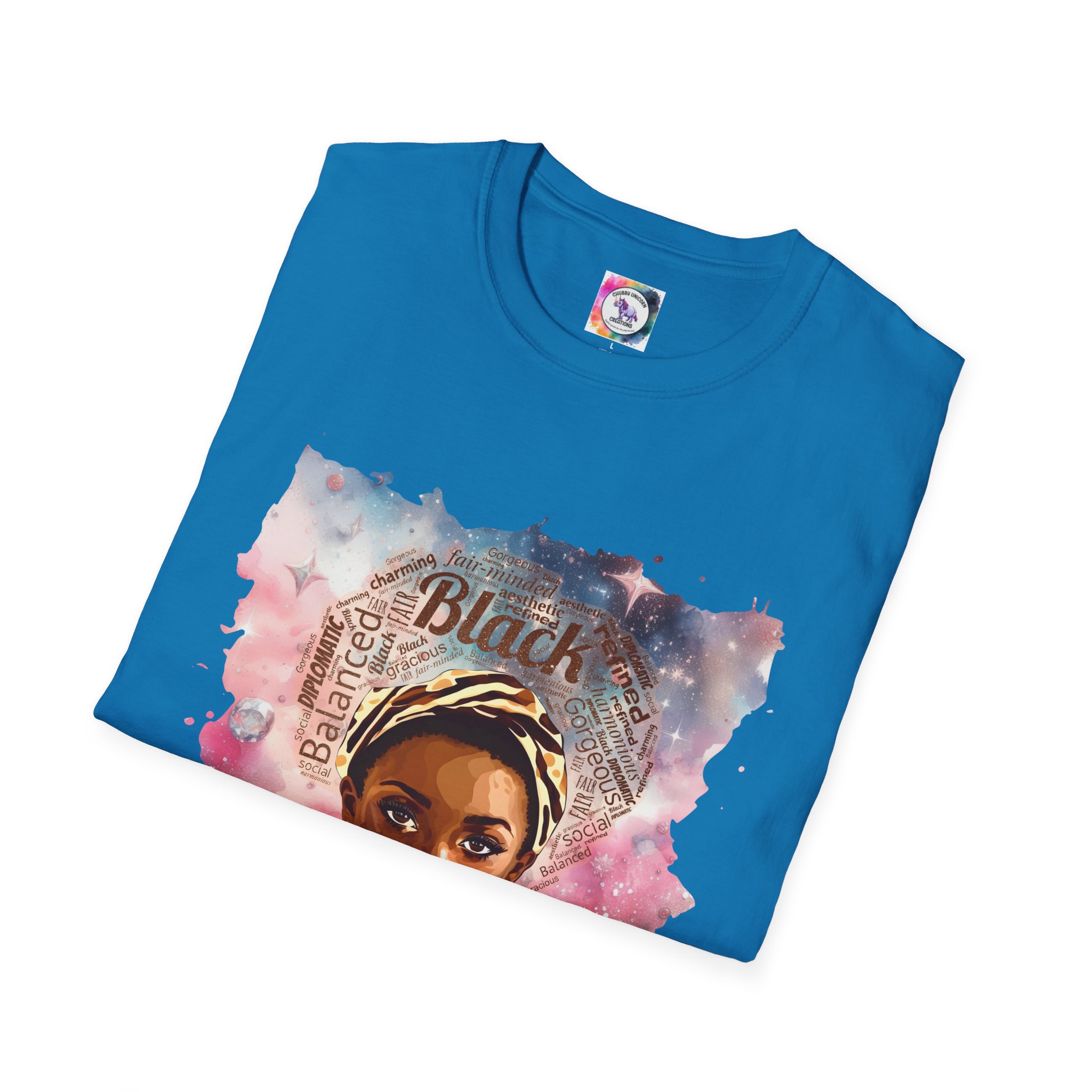 T-Shirt — Black Libra Queen Portrait Tee (Afrocentric Art, Empowerment) - Image 44