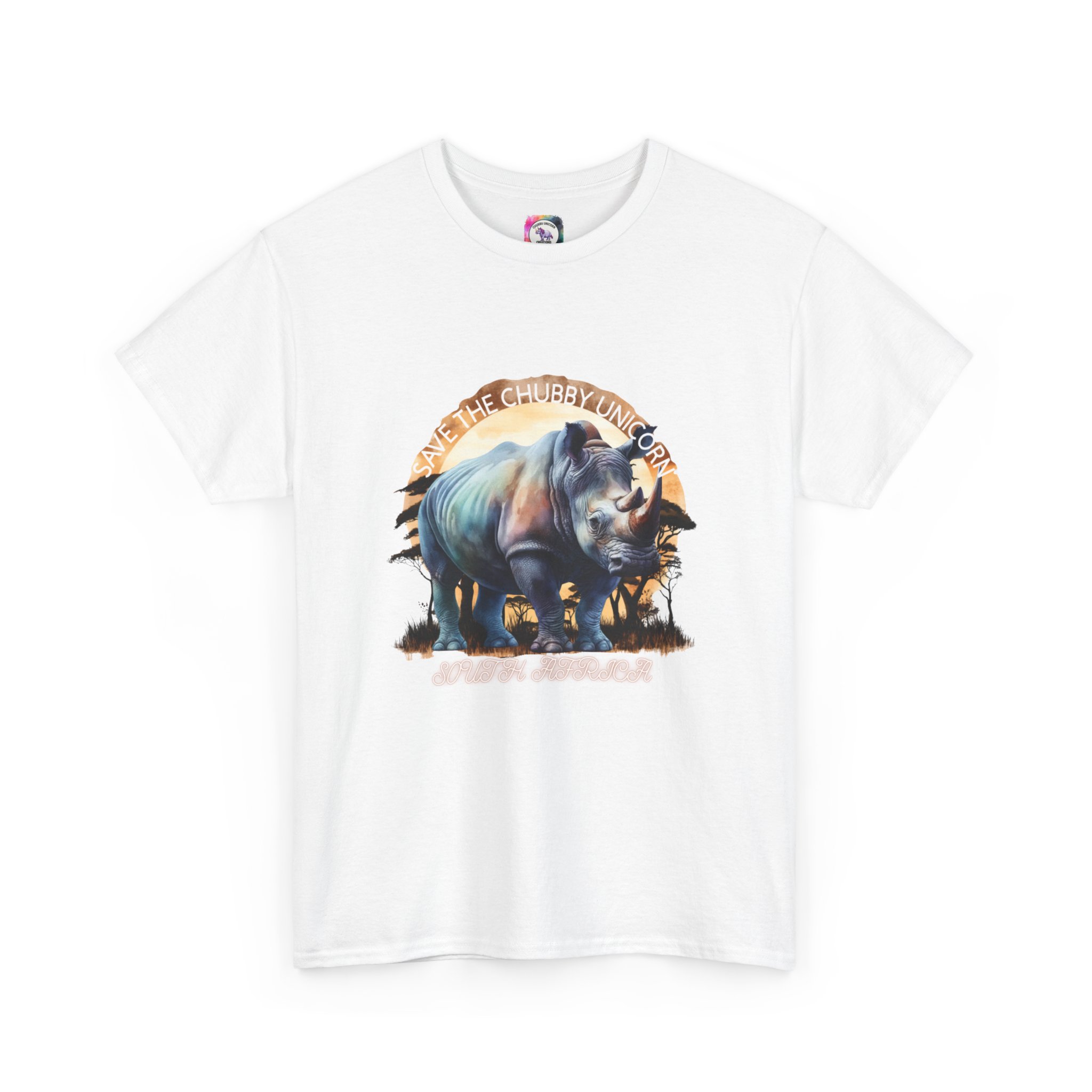Vintage Rhino Graphic Tee | Comfortable Unisex Heavy Cotton Shirt | Animal Lover Gift | Eco-Friendly Fashion | Nature-Inspired Apparel - Image 8