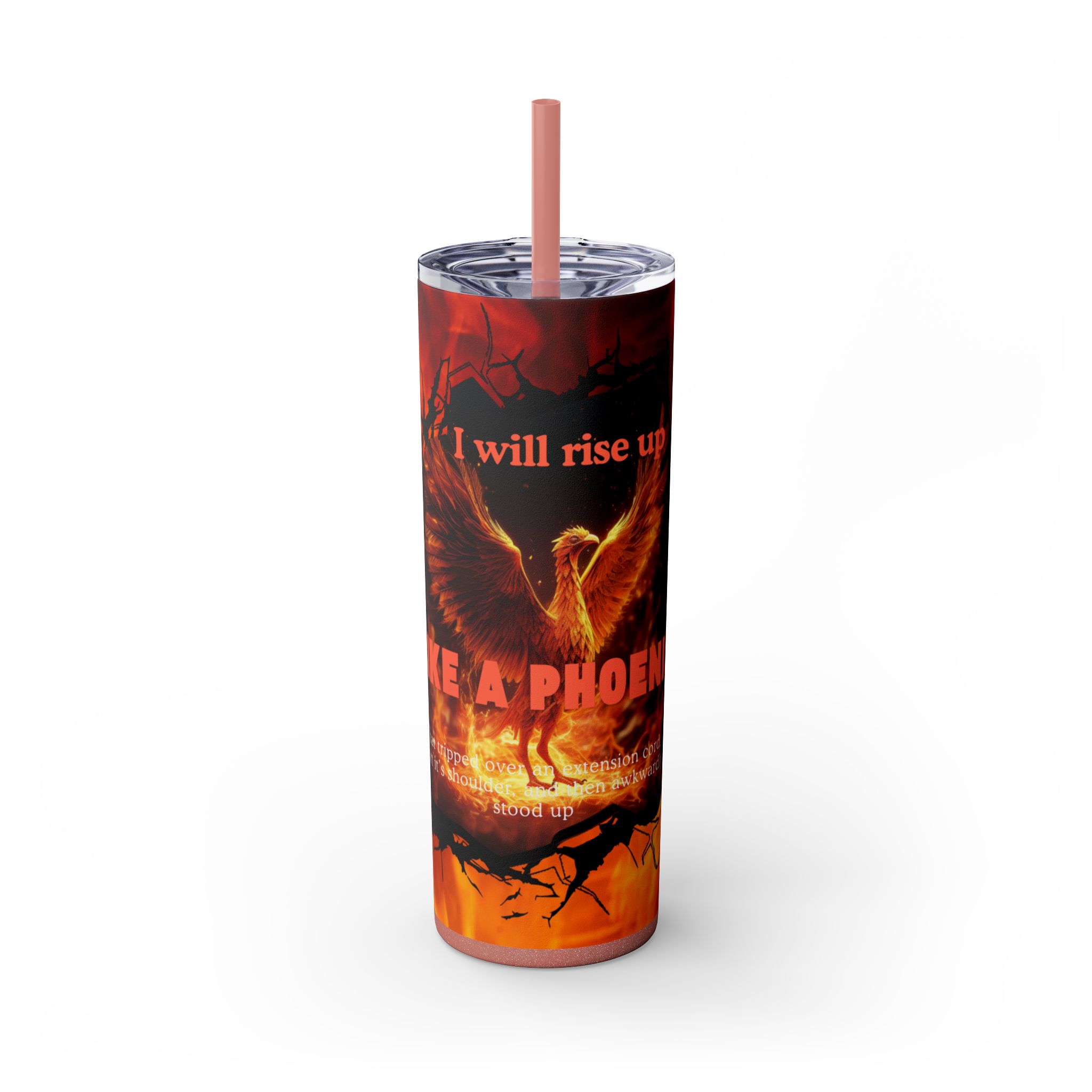 Fiery Phoenix Skinny Tumbler | Inspirational Drinkware, 20oz Travel Mug, Motivational Gift, Coffee Cup, Unique Water Bottle - Image 13