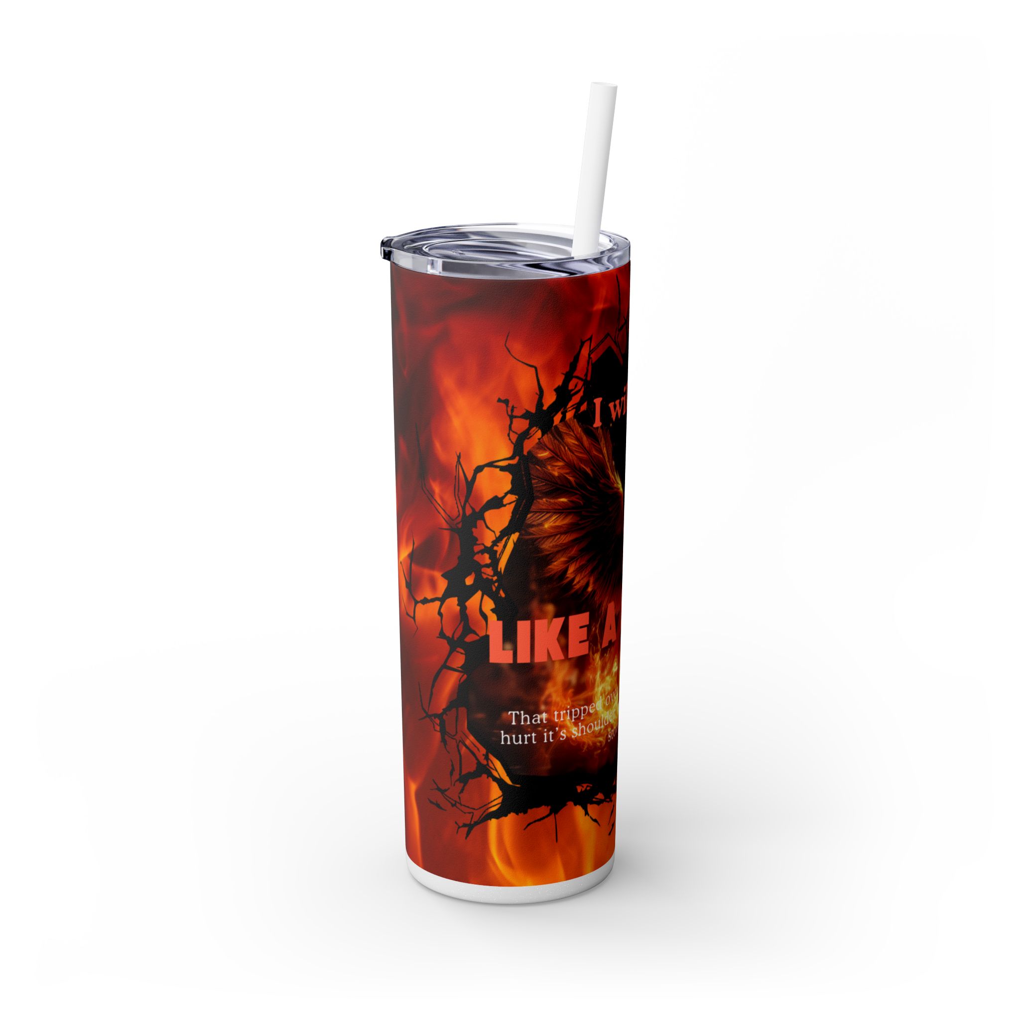 Fiery Phoenix Skinny Tumbler | Inspirational Drinkware, 20oz Travel Mug, Motivational Gift, Coffee Cup, Unique Water Bottle - Image 6