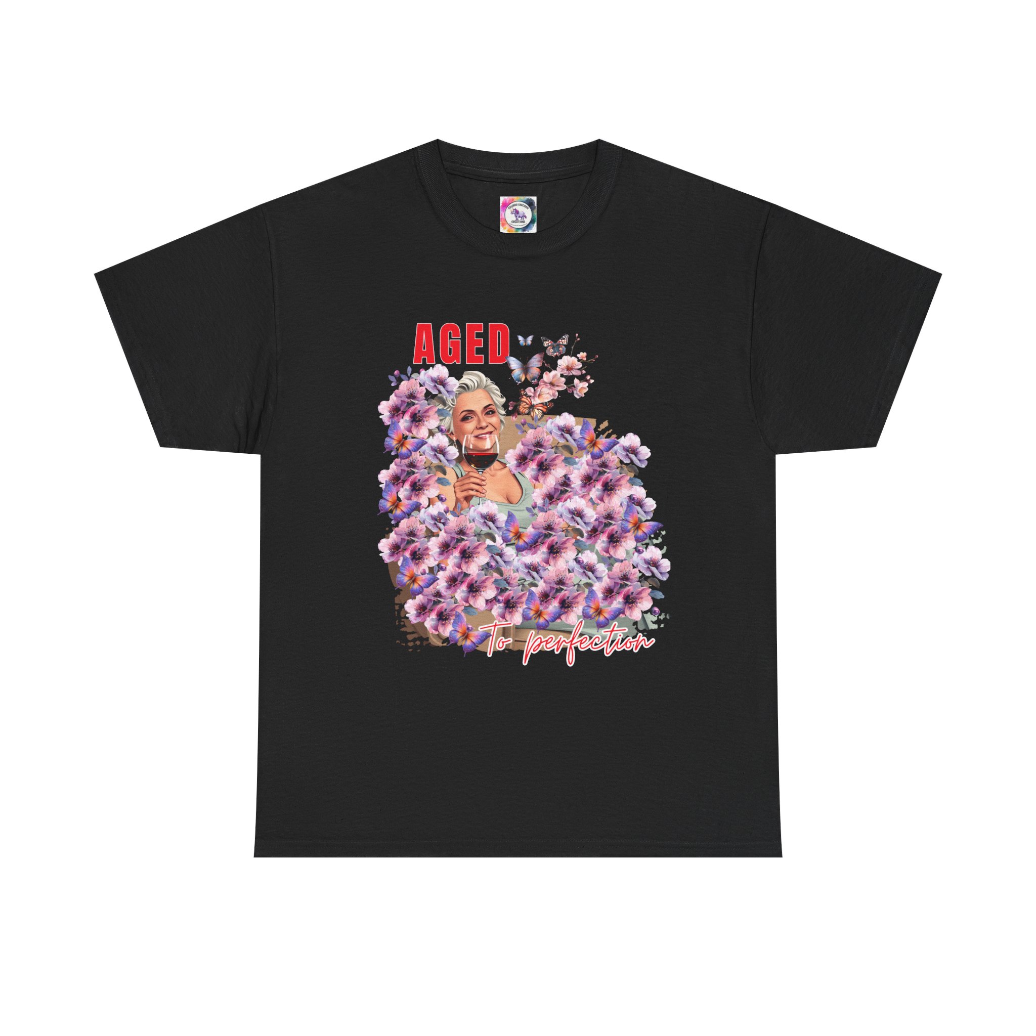 Aged to Perfection Unisex Heavy Cotton Tee, Birthday Gift, Casual Wear, Celebration Shirt, Floral Graphic Tee - Image 16