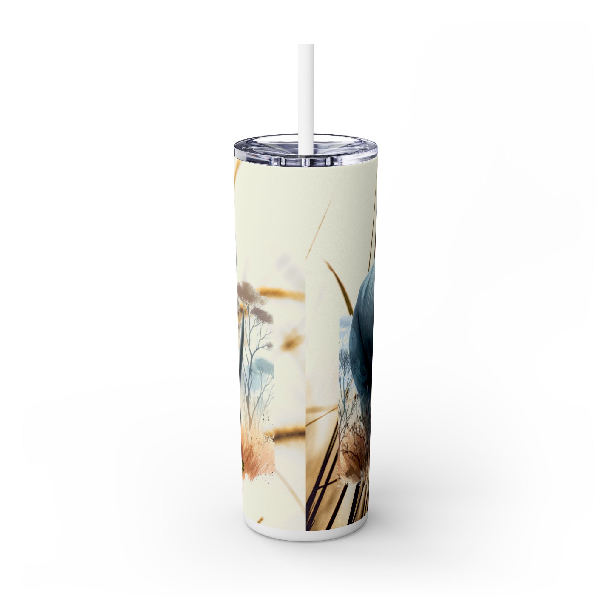 Wild & Free Rhino Tumbler, 20oz Skinny Travel Cup, Nature Lover Gift, Outdoor Adventure Drinkware, Cute Animal Cup, Wildlife Enthusiast Mug - Image 4