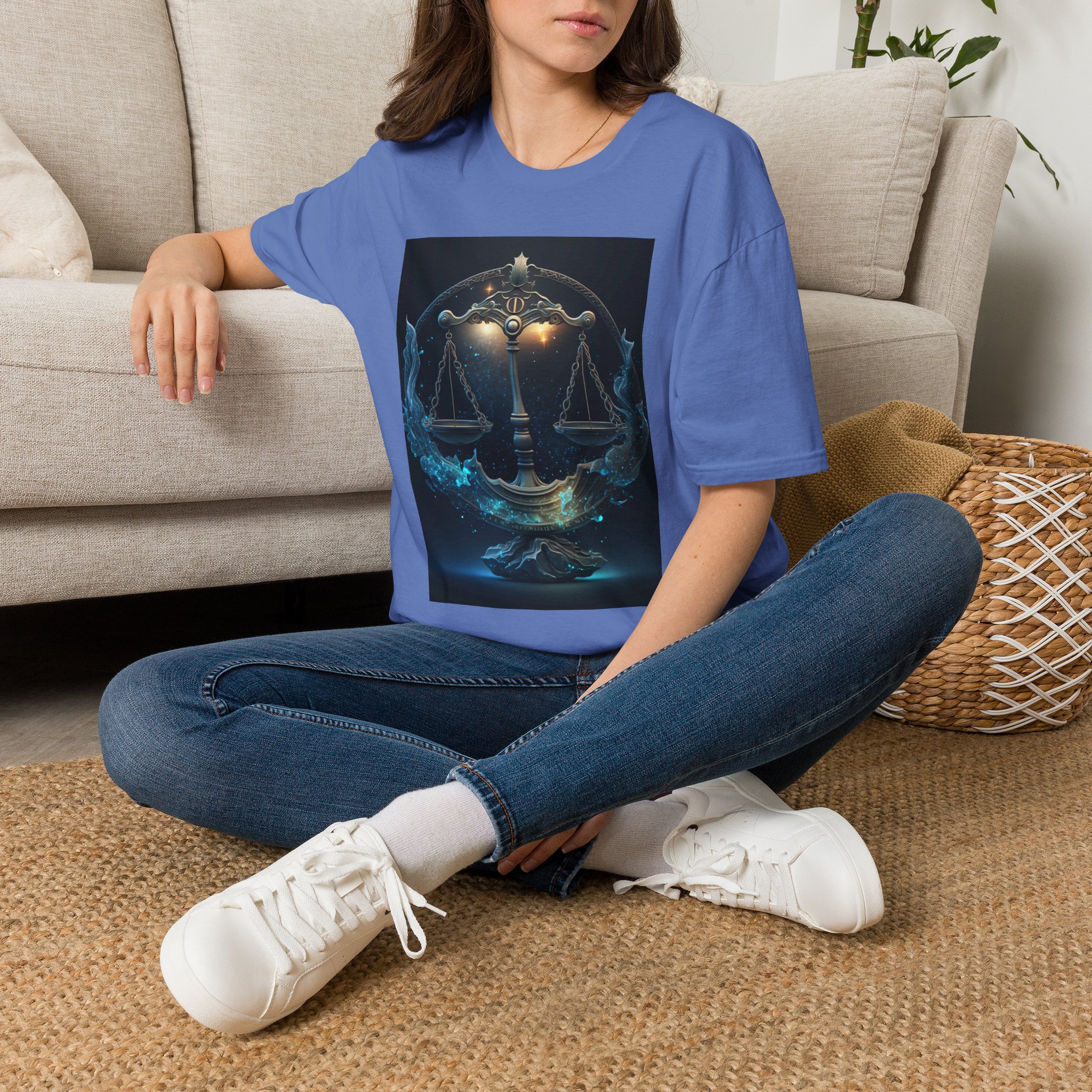 Libra Zodiac T-Shirt — Scales Astrology Tee with "I Was Perfectly Libra" Back Design - Image 45