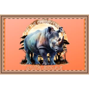 Rhino-Themed Large Serving Tray | Eco-Friendly Decor for Animal Lovers, Party Serving Platter, Unique Gift, Kitchen Tray, Wildlife Awareness