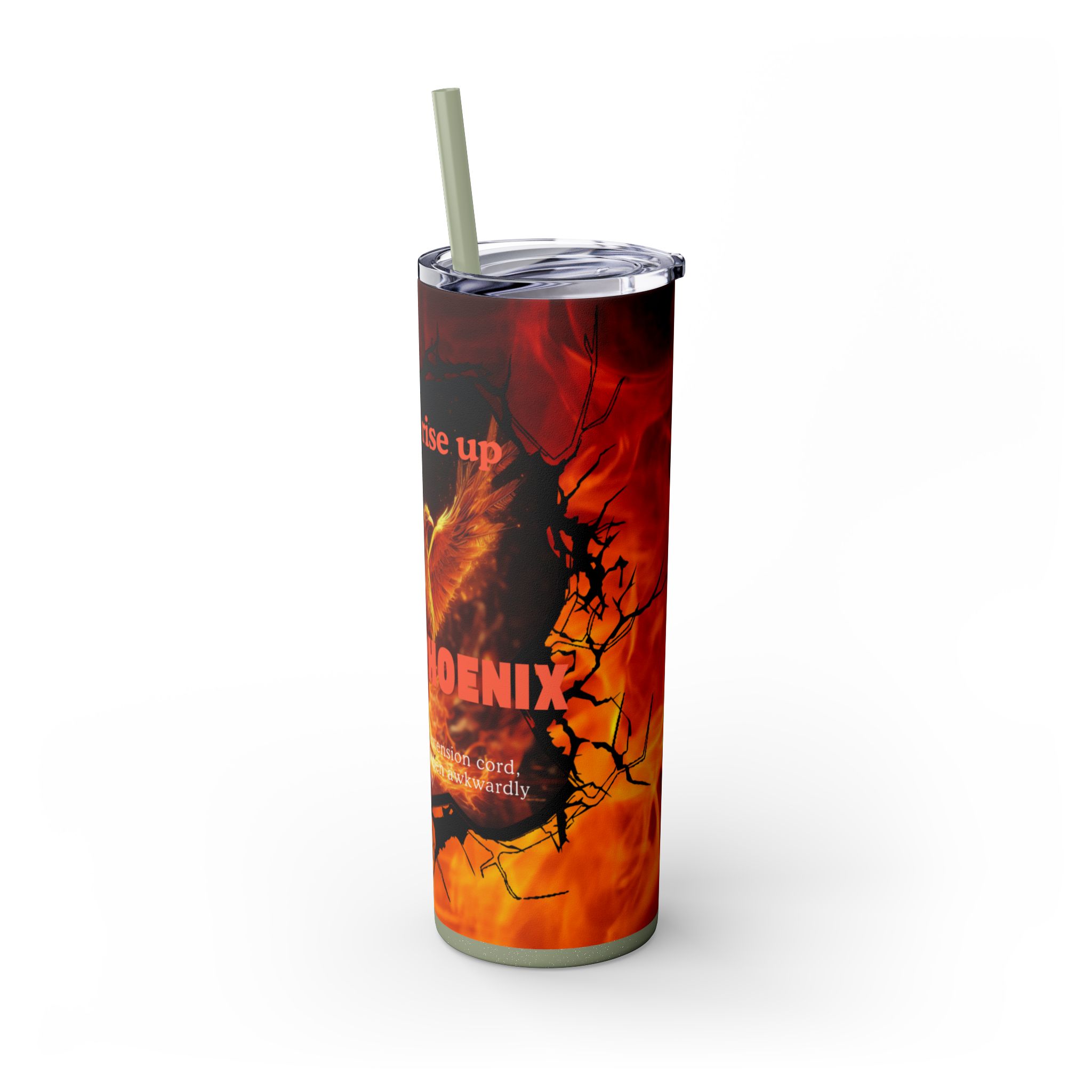 Fiery Phoenix Skinny Tumbler | Inspirational Drinkware, 20oz Travel Mug, Motivational Gift, Coffee Cup, Unique Water Bottle - Image 36