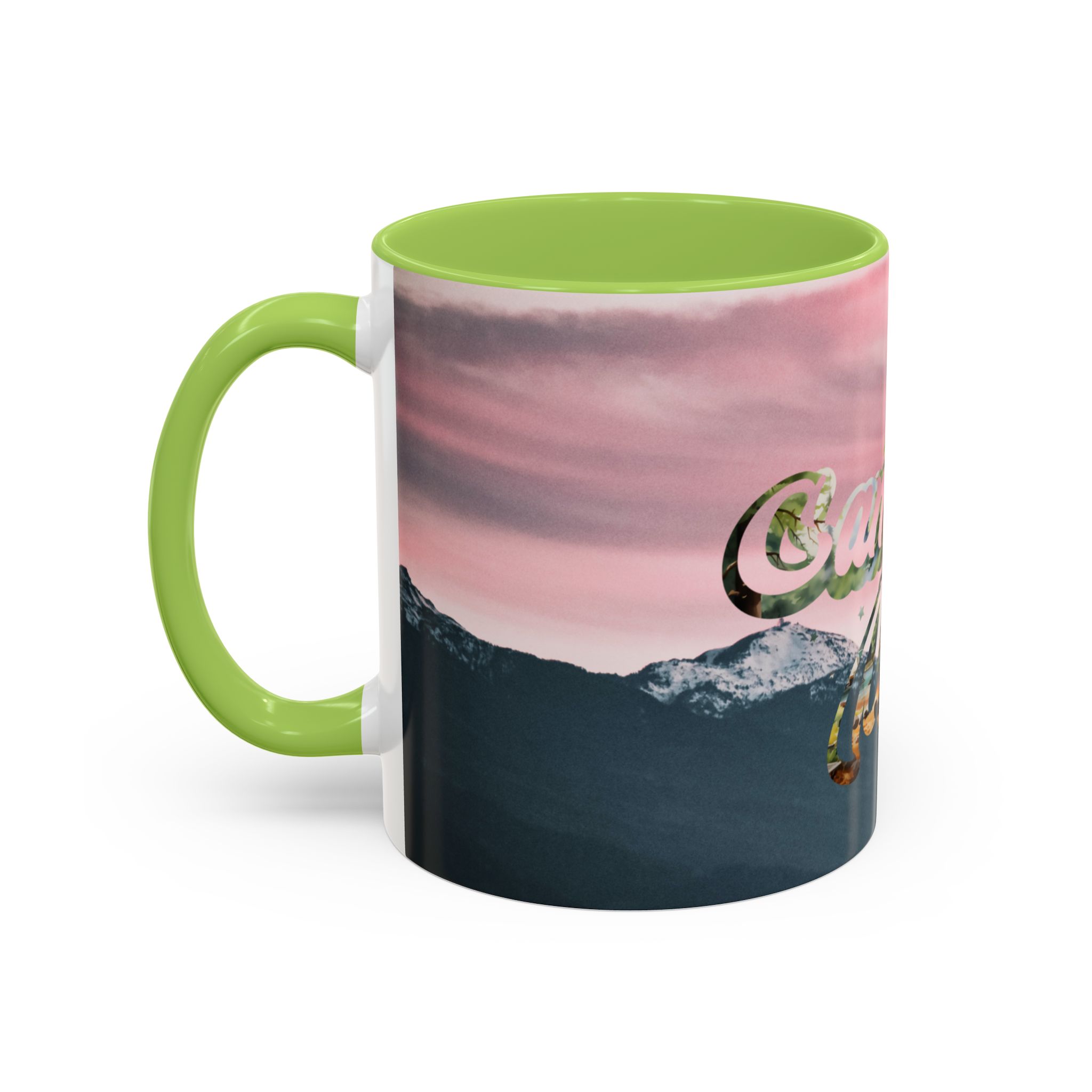 Camping Mode Coffee Mug — Pink Mountain Scenic Accent Mug (11/15oz) - Image 73