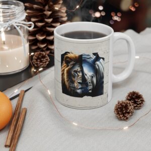 Illustrative Animal Coffee Cups: Lion and Rhino Mugs for Nature Lovers, Unique Gifts for Animal Enthusiasts, Animal Themed Drinking [...]