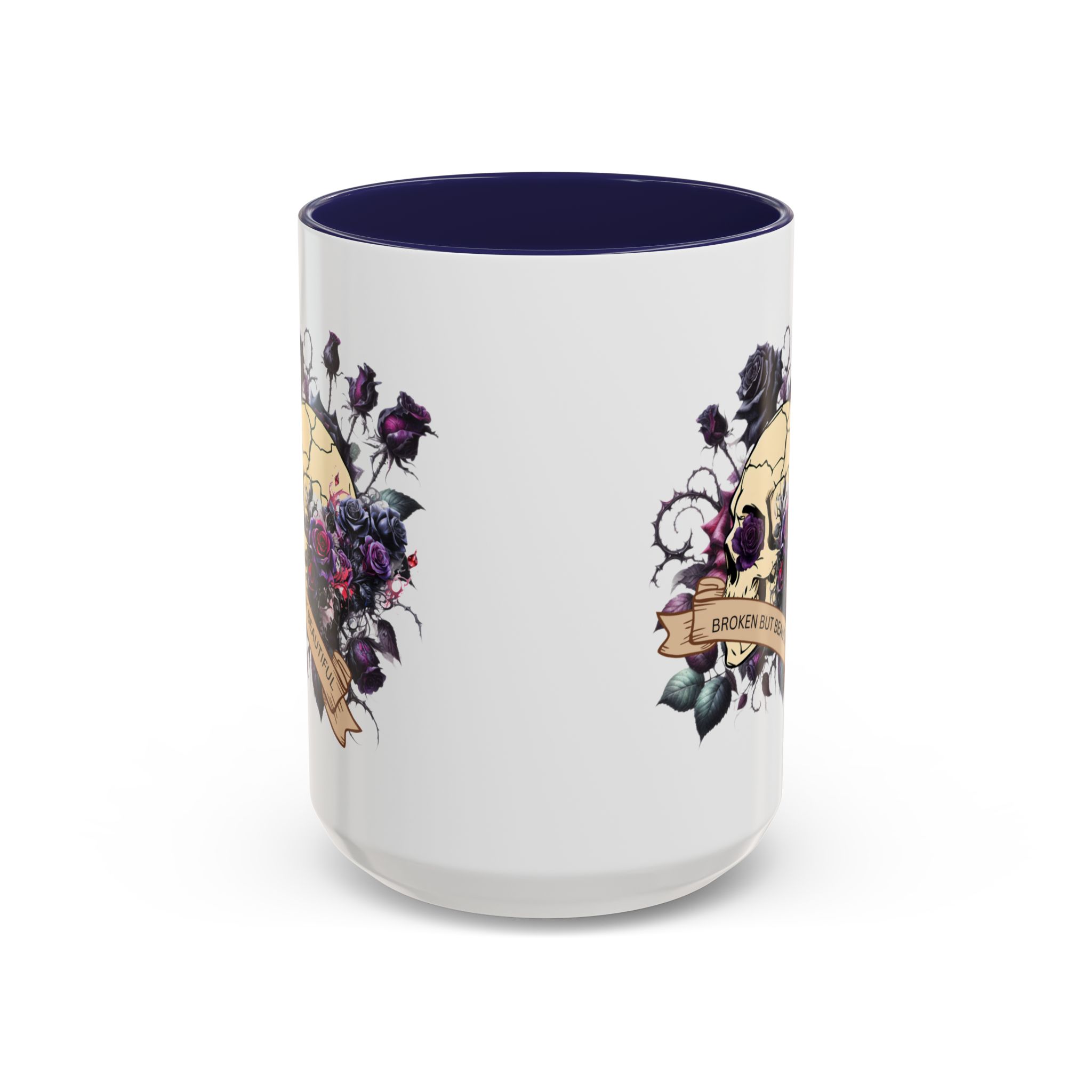 Broken But Beautiful Floral Coffee Mug - Gothic Gift for Tea Lovers, Unique Home Decor, Floral Skull Design, Ceramic Tea Cup, Gothic Mug - Image 21