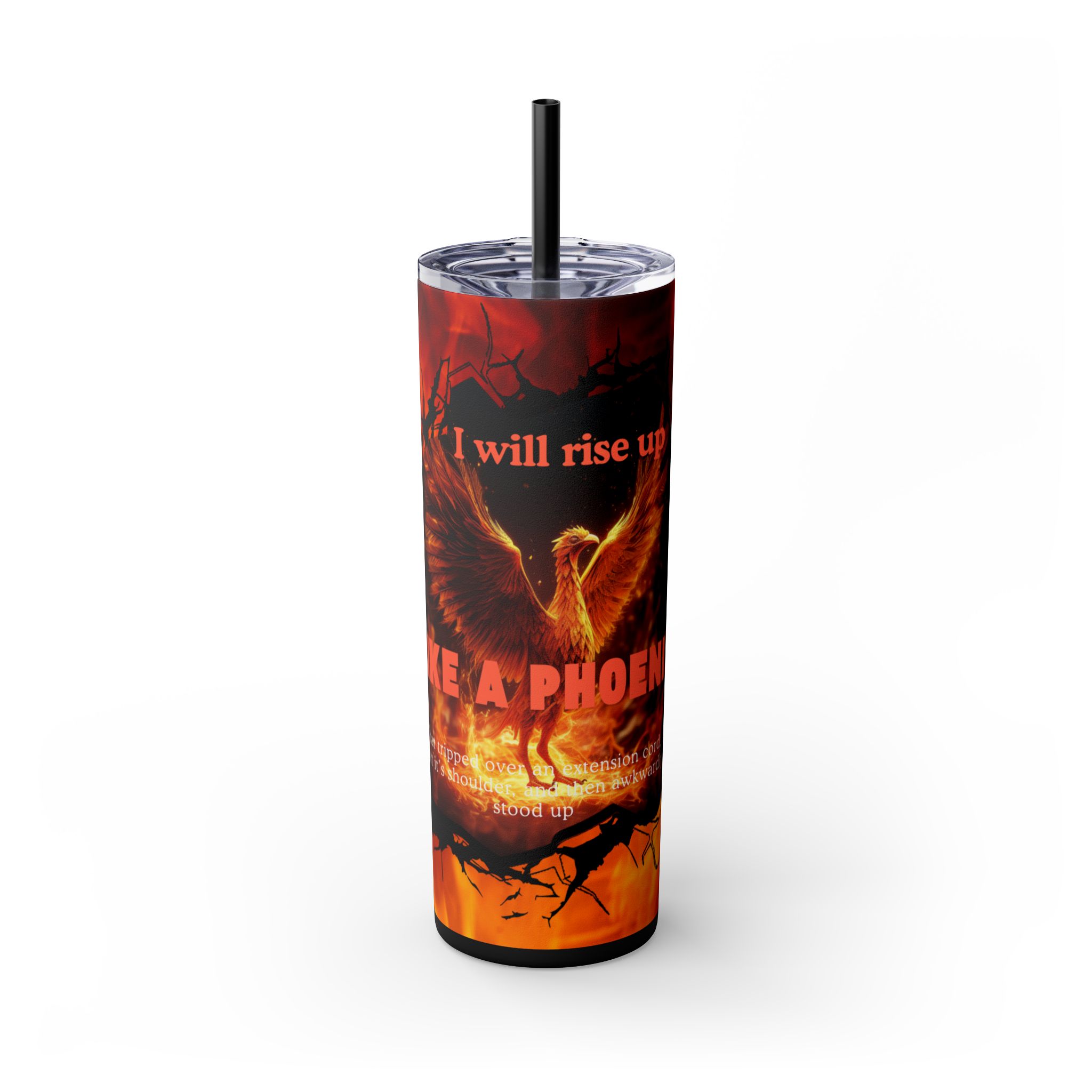 Fiery Phoenix Skinny Tumbler | Inspirational Drinkware, 20oz Travel Mug, Motivational Gift, Coffee Cup, Unique Water Bottle - Image 21