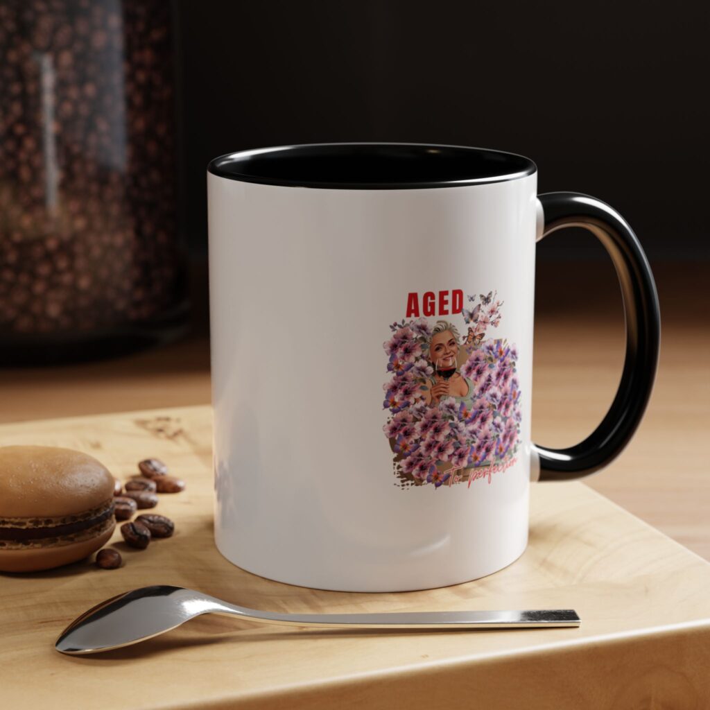 Aged with Sass Accent Coffee Mug | Funny Gift for Coffee Lovers, Birthday, Housewarming, Friendship, Humorous Drinkware