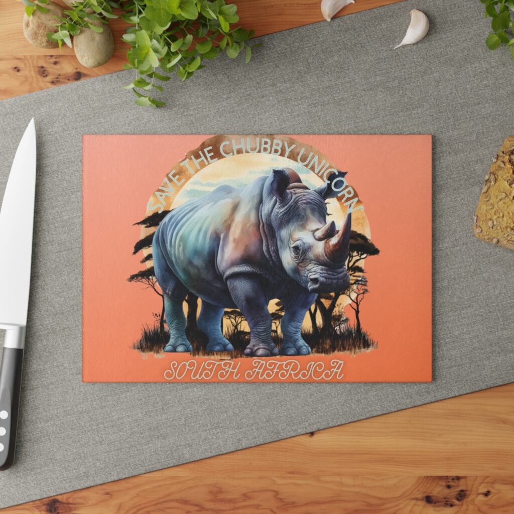 Colorful Rhino Glass Cutting Board | Unique Kitchen Decor, Save the Chubby Unicorn, Ideal Gift for Animal Lovers, Eco-Friendly [...]