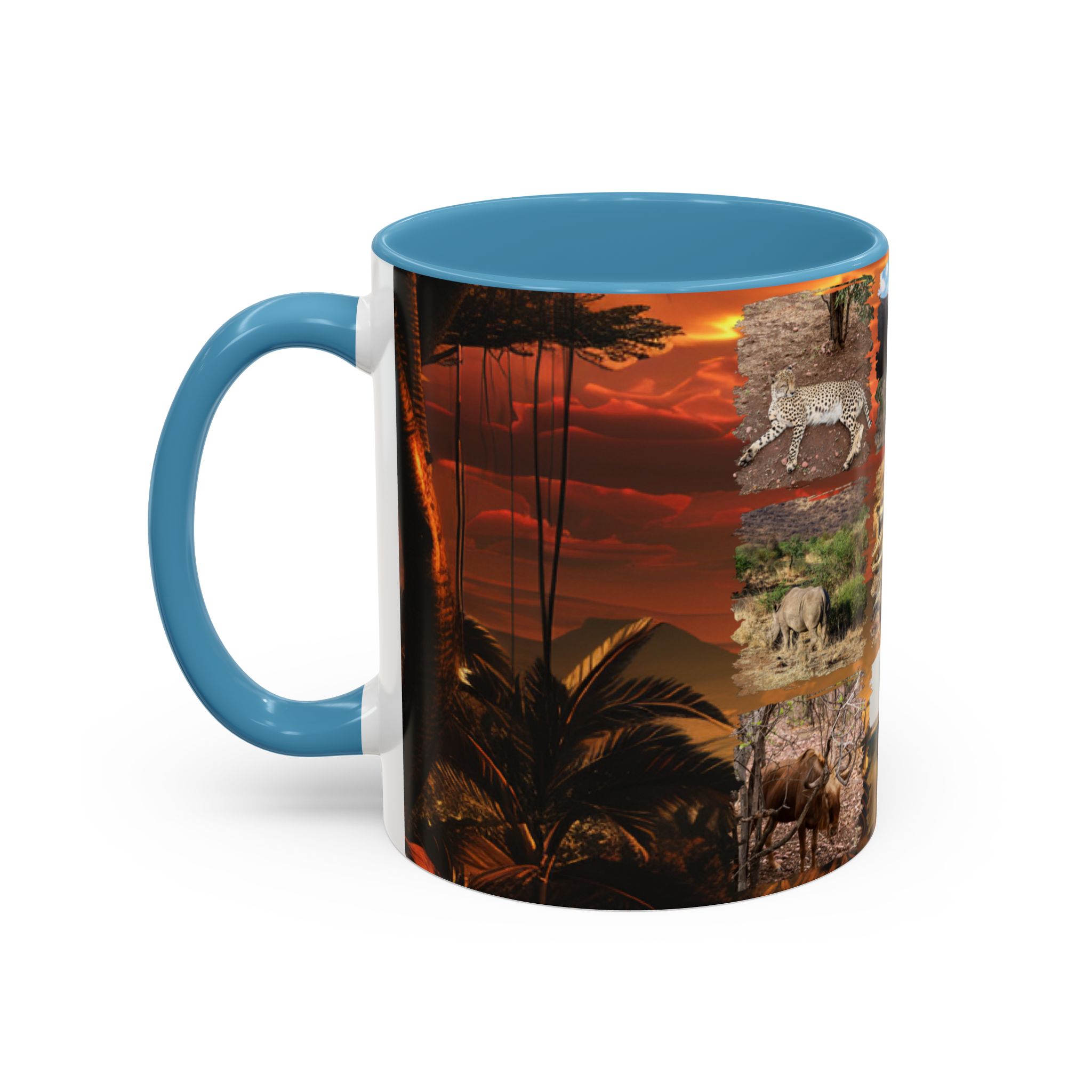 Wildlife Collage Accent Coffee Mug — Rustic Safari Animal Photo Design (11/15 oz) - Image 35