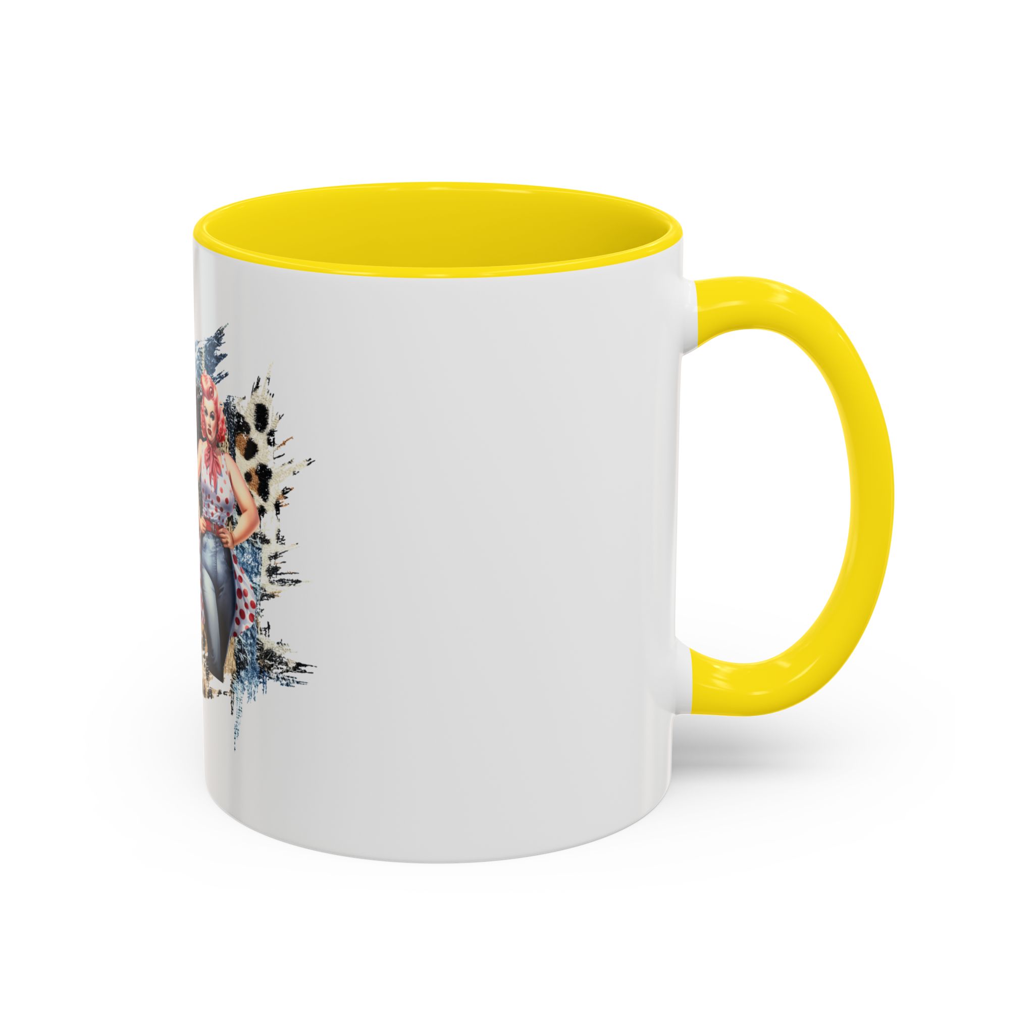 Vintage Pin-Up Coffee Mug — "Beauty is Not Defined by the Size of Your Jeans" Accent Mug - Image 46