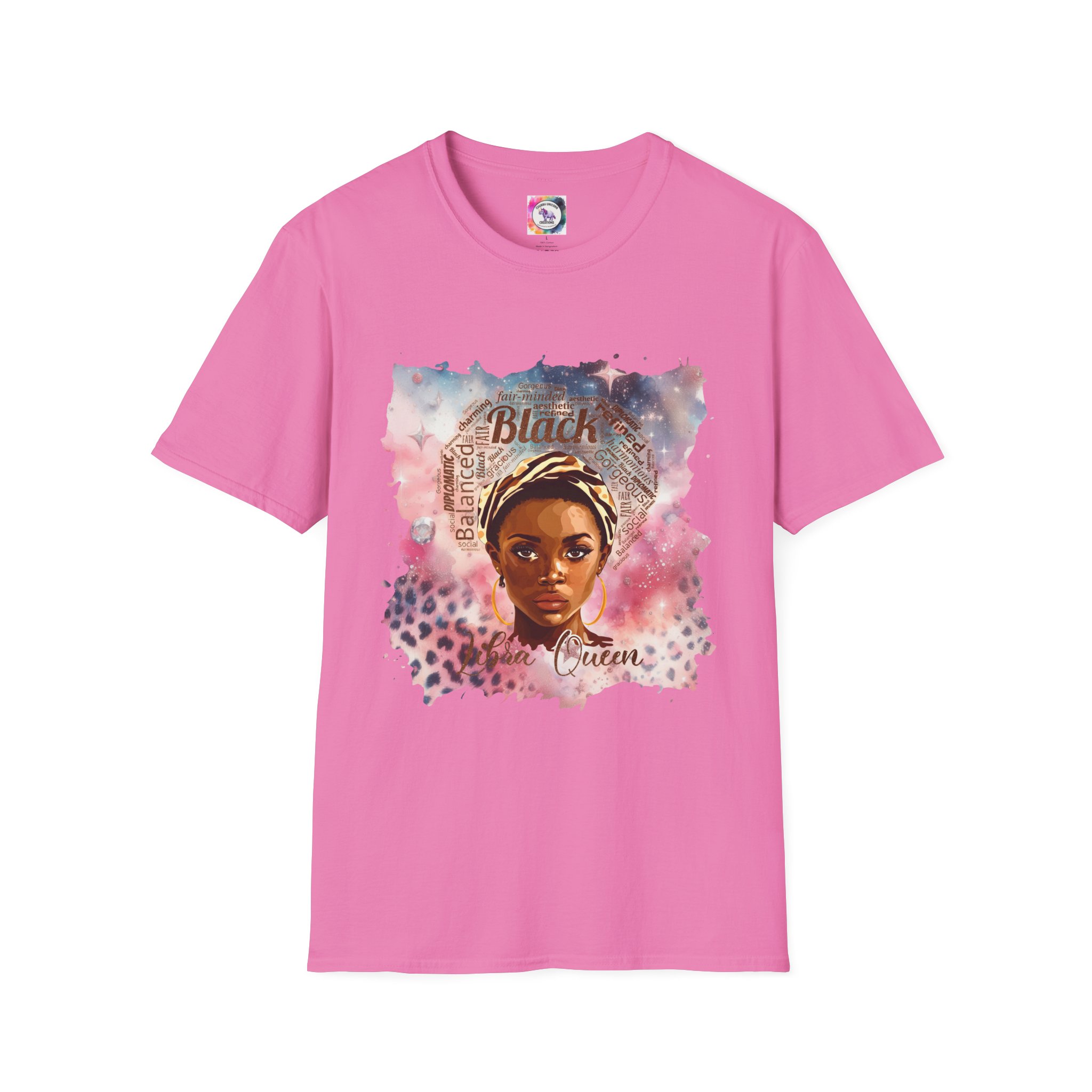 T-Shirt — Black Libra Queen Portrait Tee (Afrocentric Art, Empowerment) - Image 46
