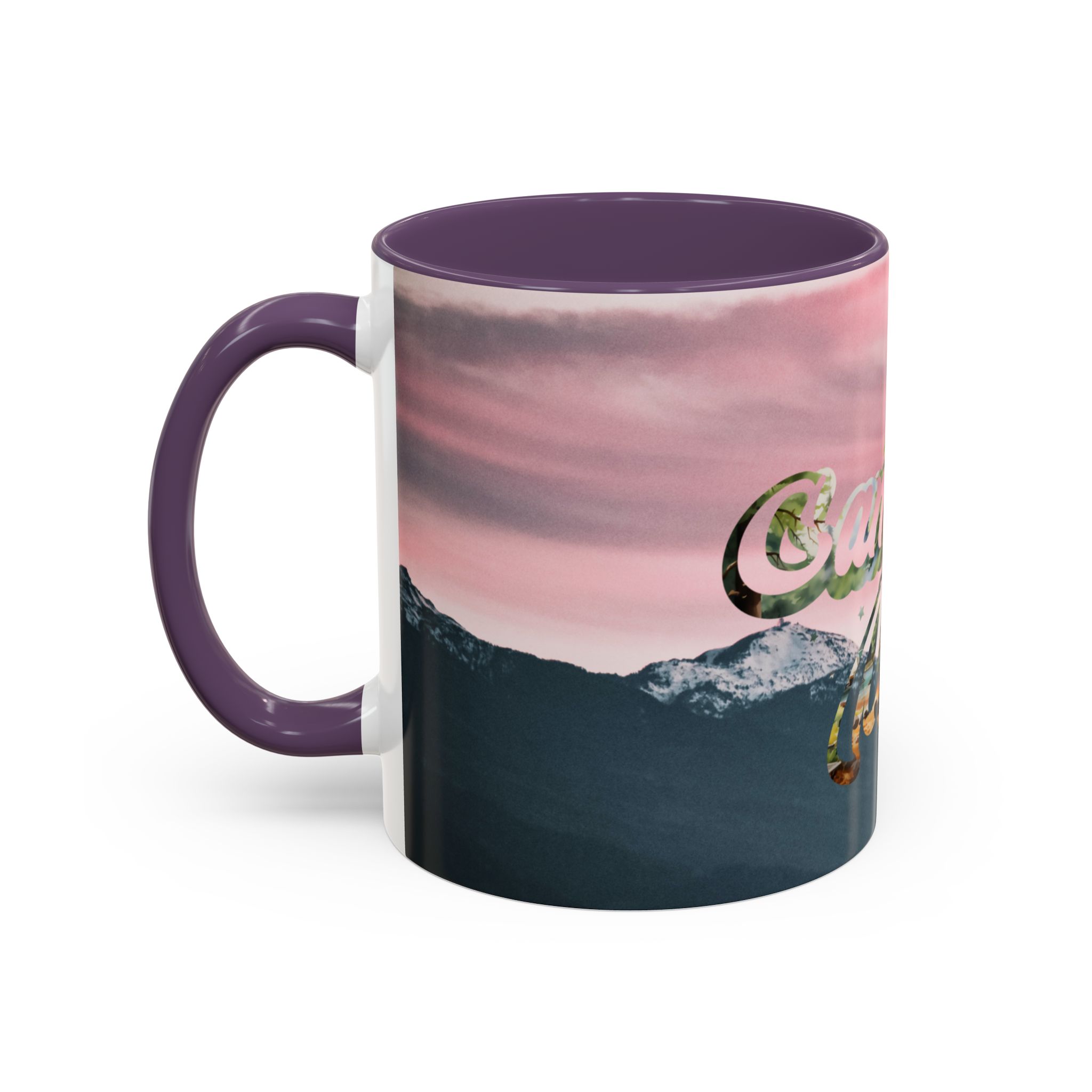 Camping Mode Coffee Mug — Pink Mountain Scenic Accent Mug (11/15oz) - Image 78