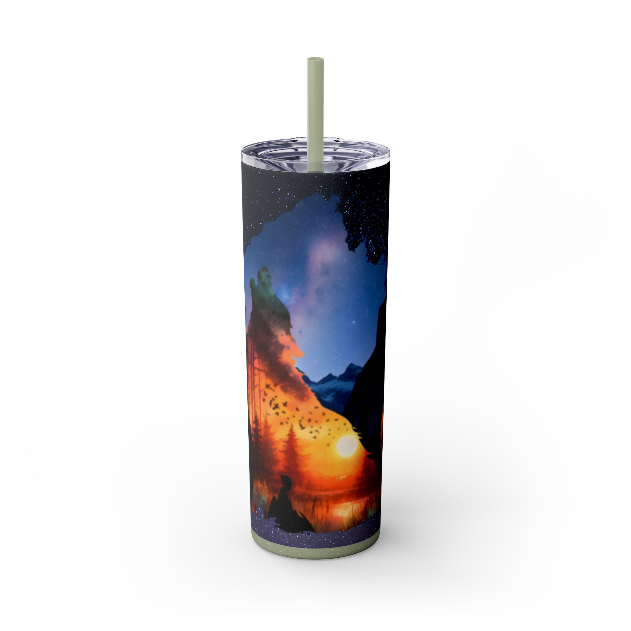 20oz Skinny Tumbler with Straw - Inspirational Travel Scene, Eco-Friendly Drinkware, Adventure Mug, Outdoor Gift, Unique Party Favor - Image 41