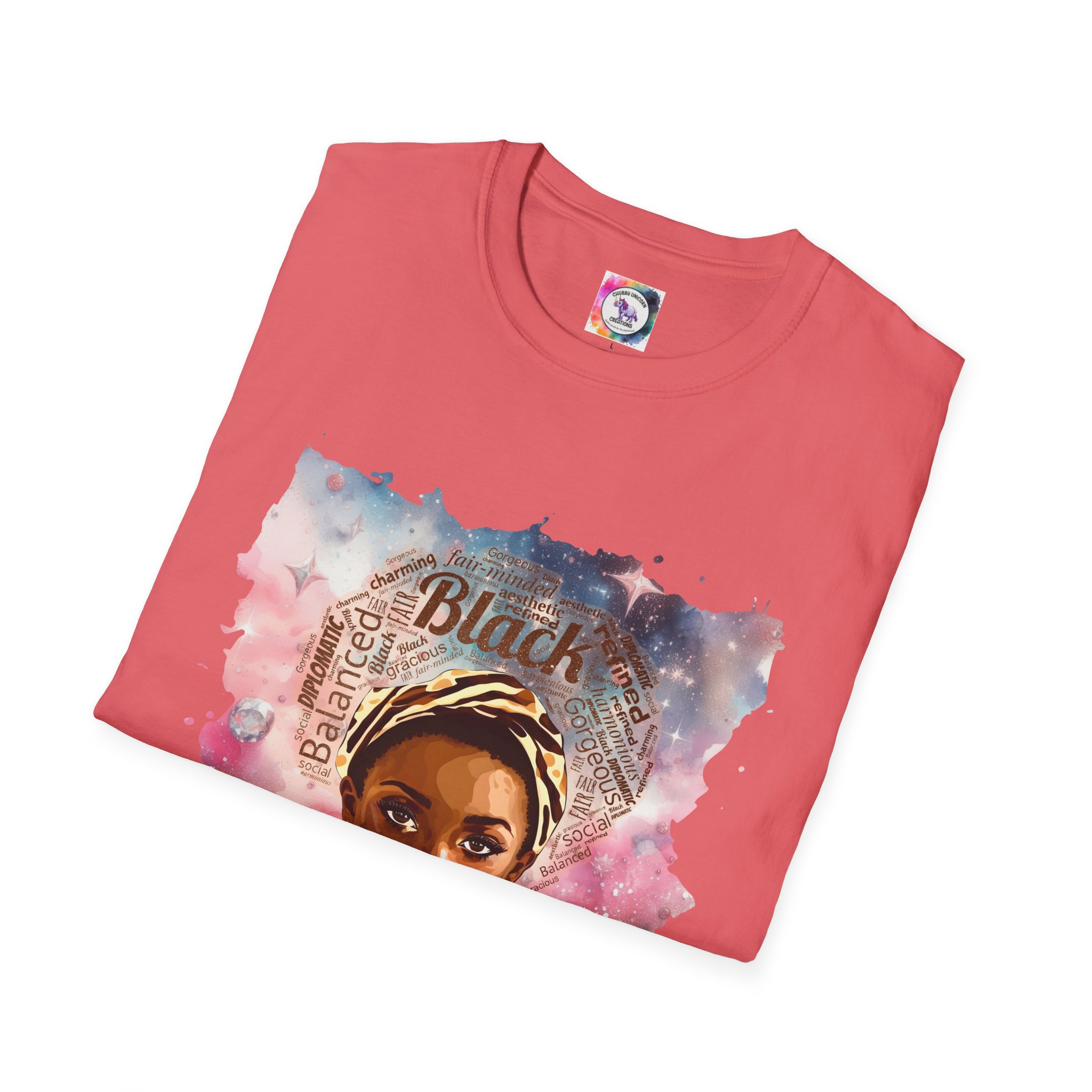 T-Shirt — Black Libra Queen Portrait Tee (Afrocentric Art, Empowerment) - Image 9