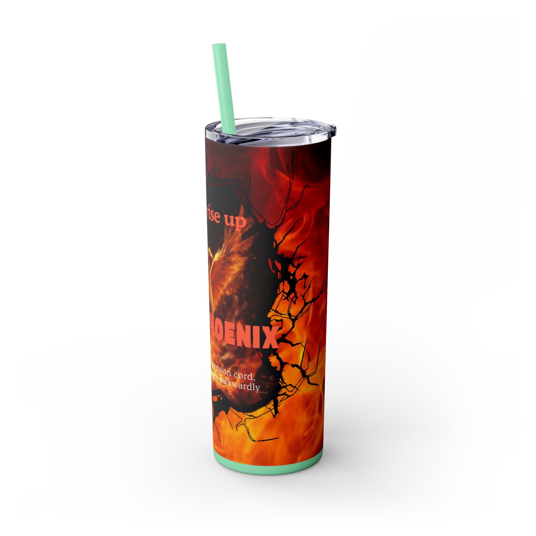 Fiery Phoenix Skinny Tumbler | Inspirational Drinkware, 20oz Travel Mug, Motivational Gift, Coffee Cup, Unique Water Bottle - Image 44