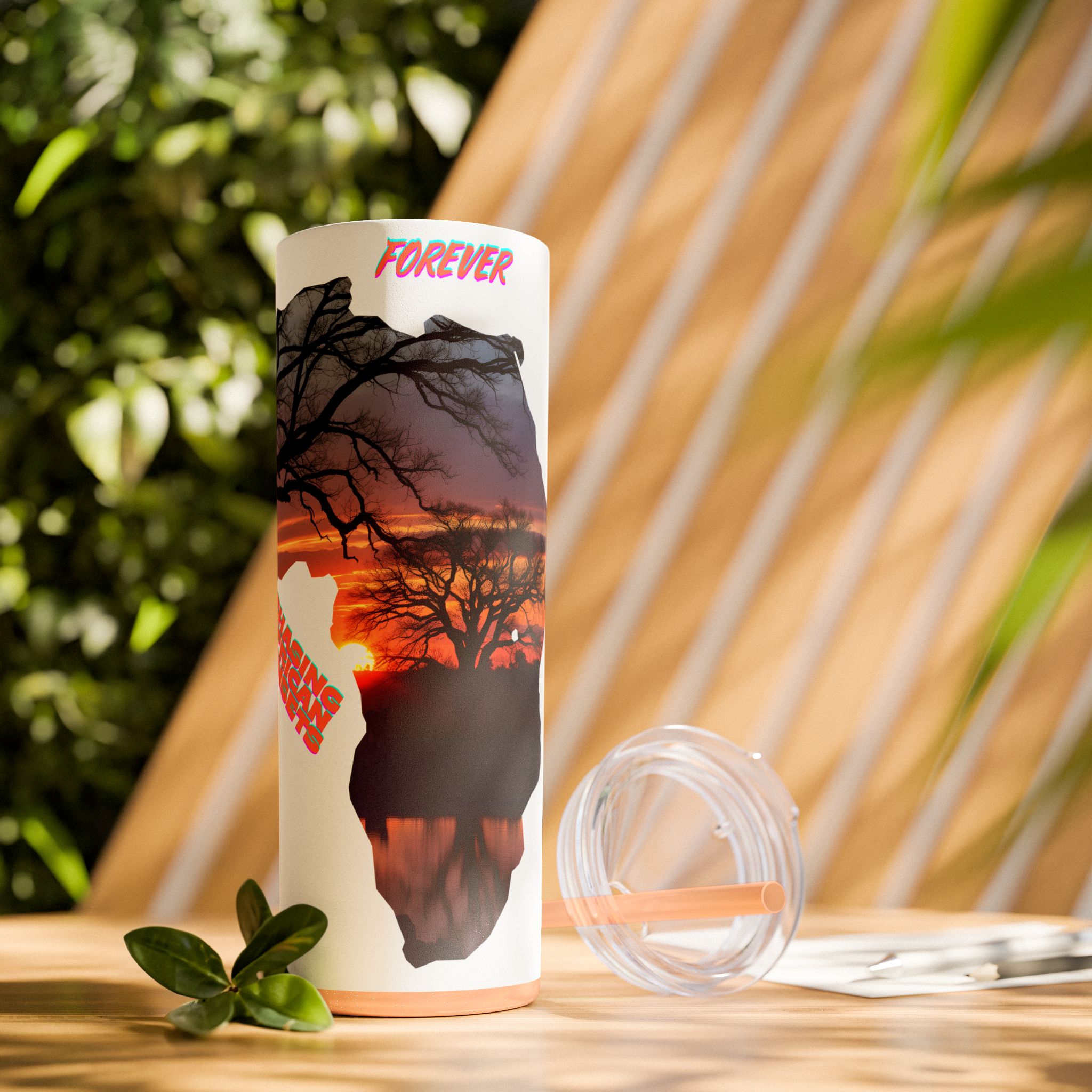 African Sunset Skinny Tumbler with Straw, 20oz | Travel Mug, Yeti Cup, Eco-Friendly Drinkware, Gift for Nature Lovers, Black History Month - Image 40